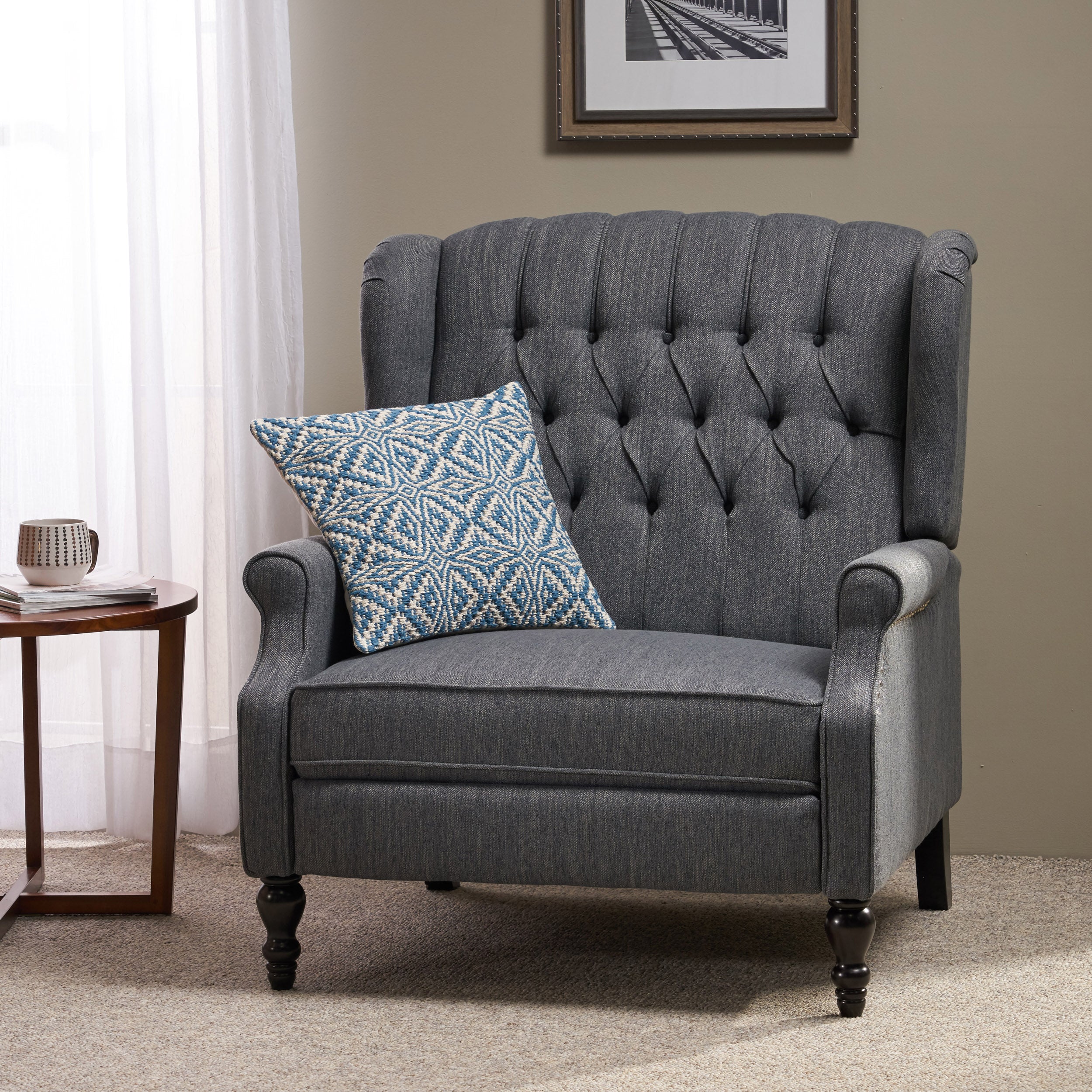 Oversized Wingback Tufted Recliner Accent Chair