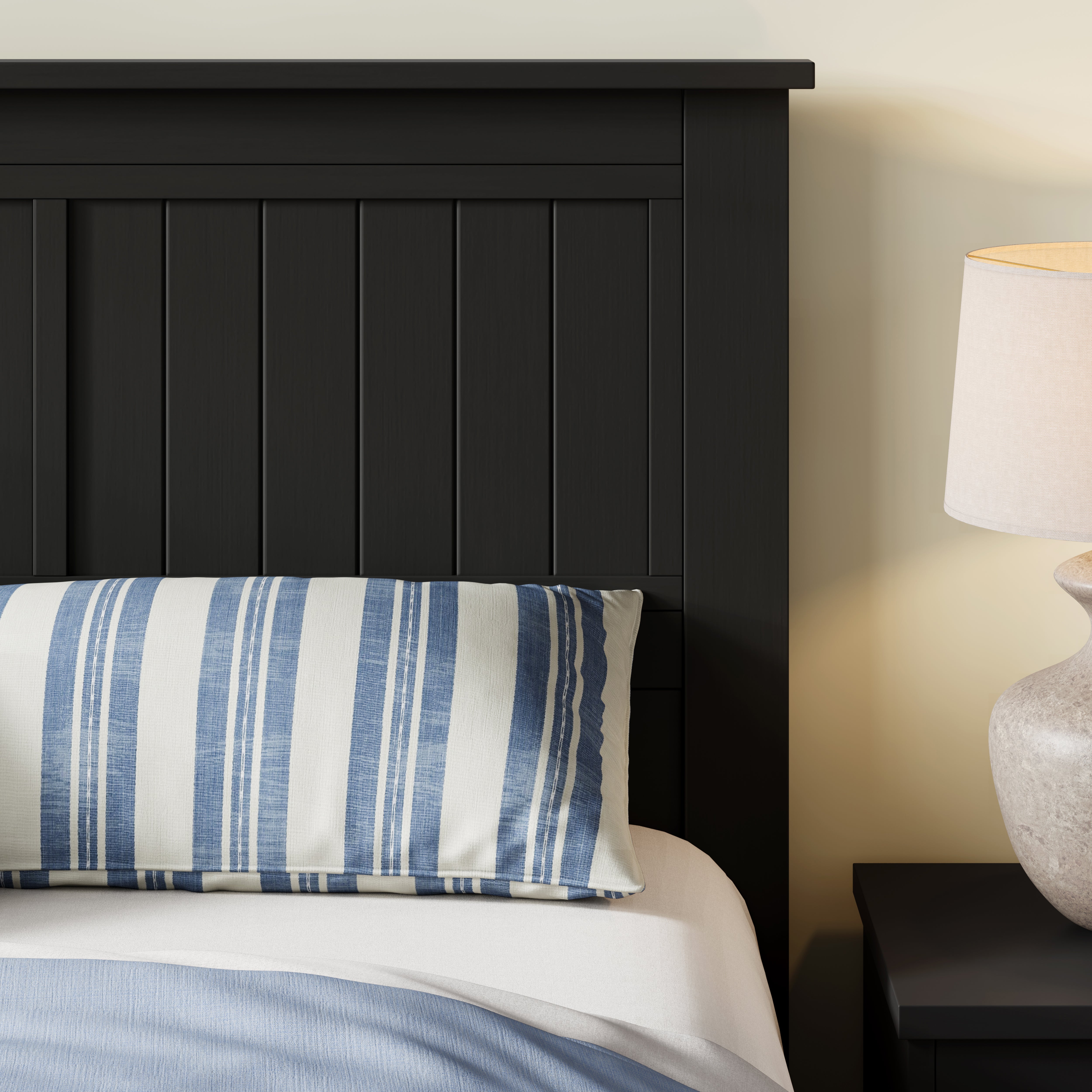 Wilton Window Pane Wood Panel Headboard