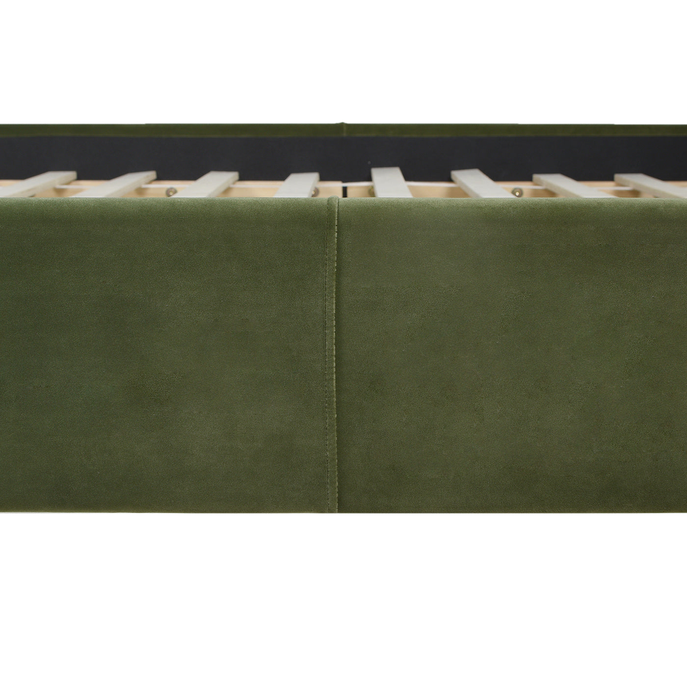 Essencee Upholstered Platform Bed with Wavy Headboard and Wood Legs