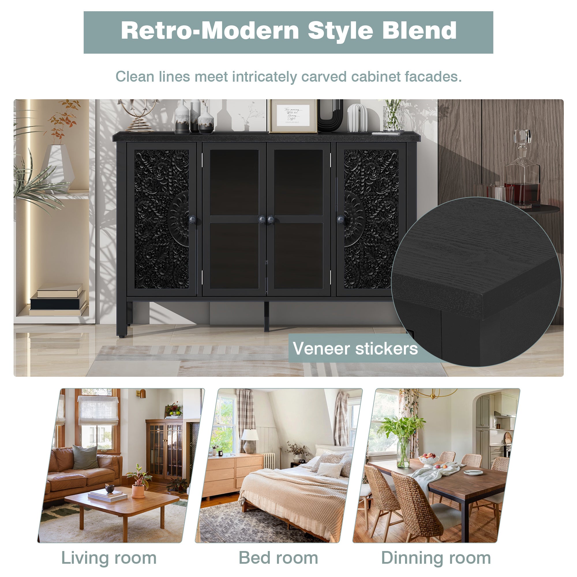 Carved Wood TV Stand