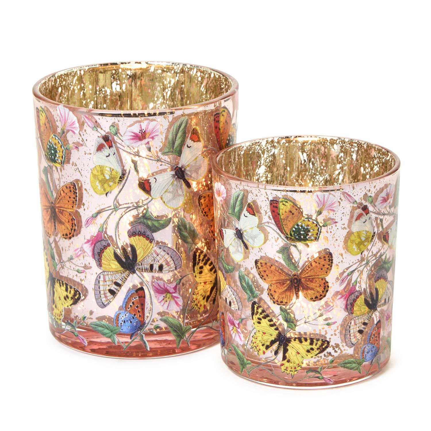 Butterfly Silhouette Tealight / Votive Candleholders, Set of 2