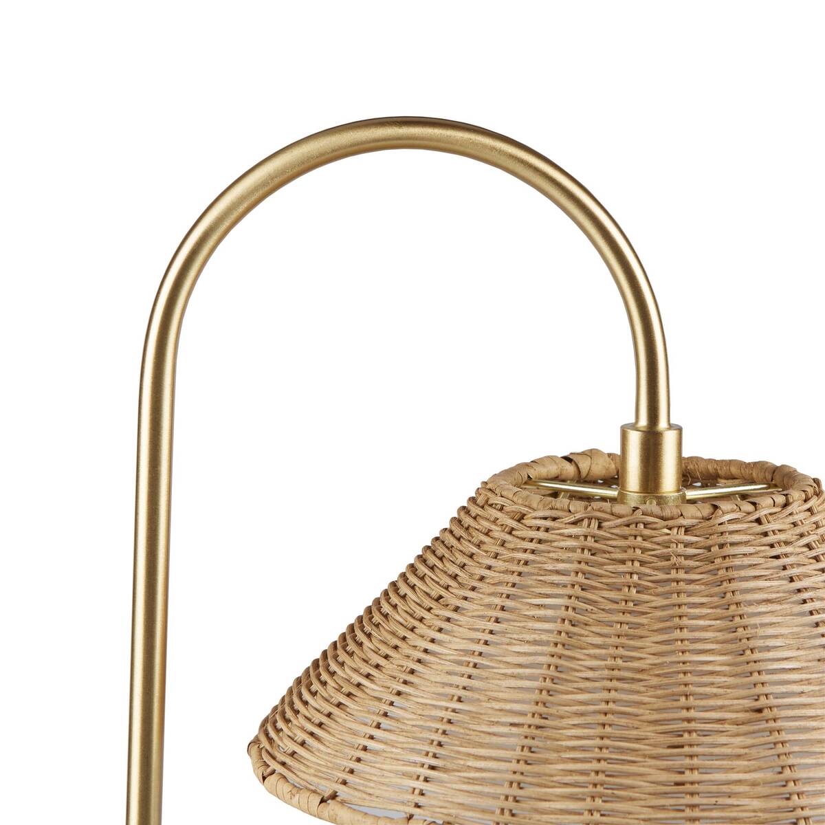 Colander Rattan Weave Shade Table Lamp with Iron Base