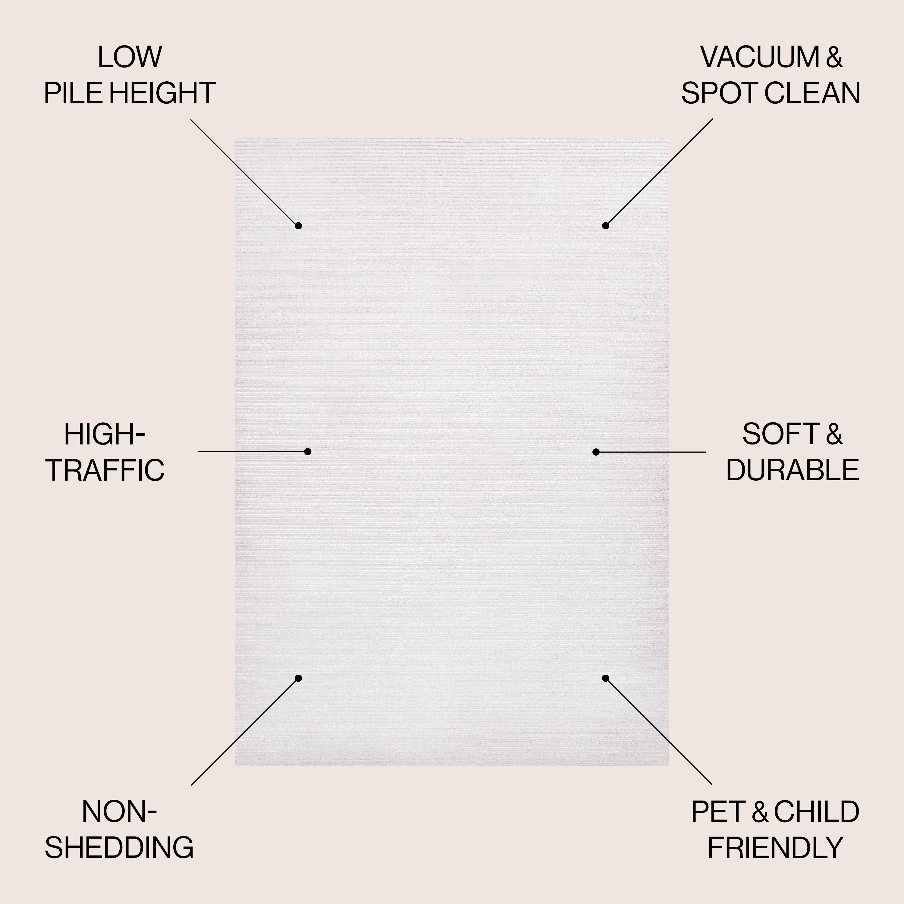 Cole Modern Minimalist Pinstripe High-Low Area Rug