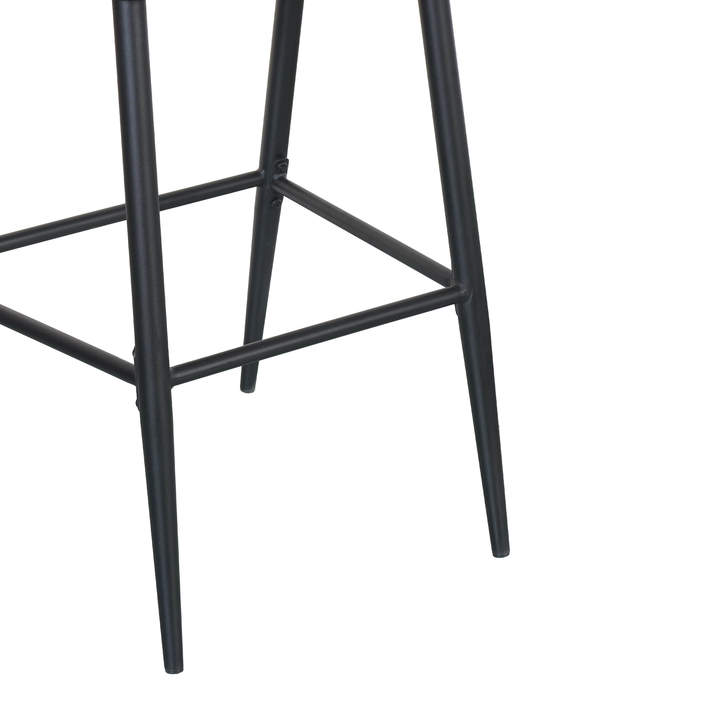 Outdoor Metal Frame Stools with Scallop-Shaped Backrest & Water-Resistant Cushions, Set of 2