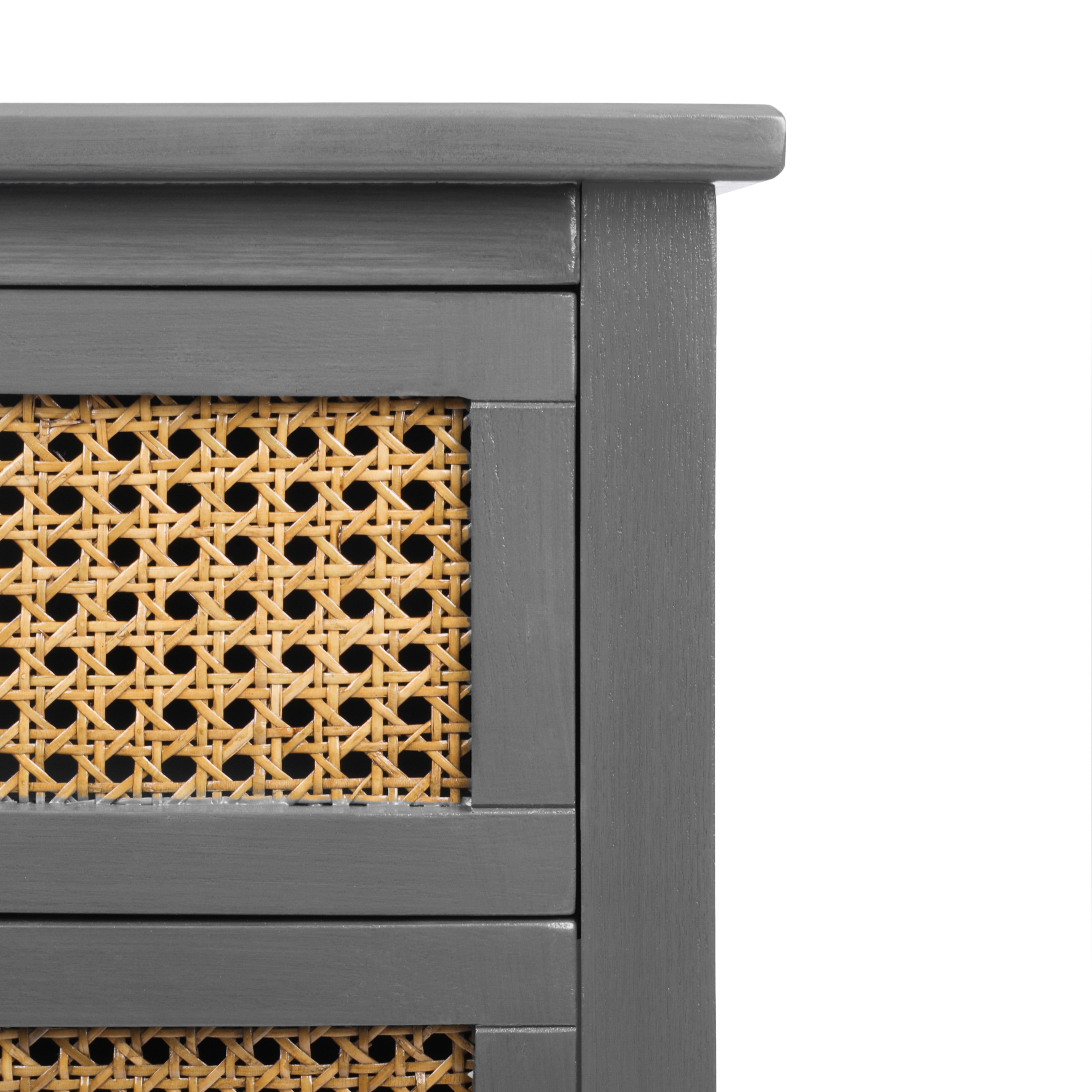 2-Drawer Side Table with Natural Rattan Drawers