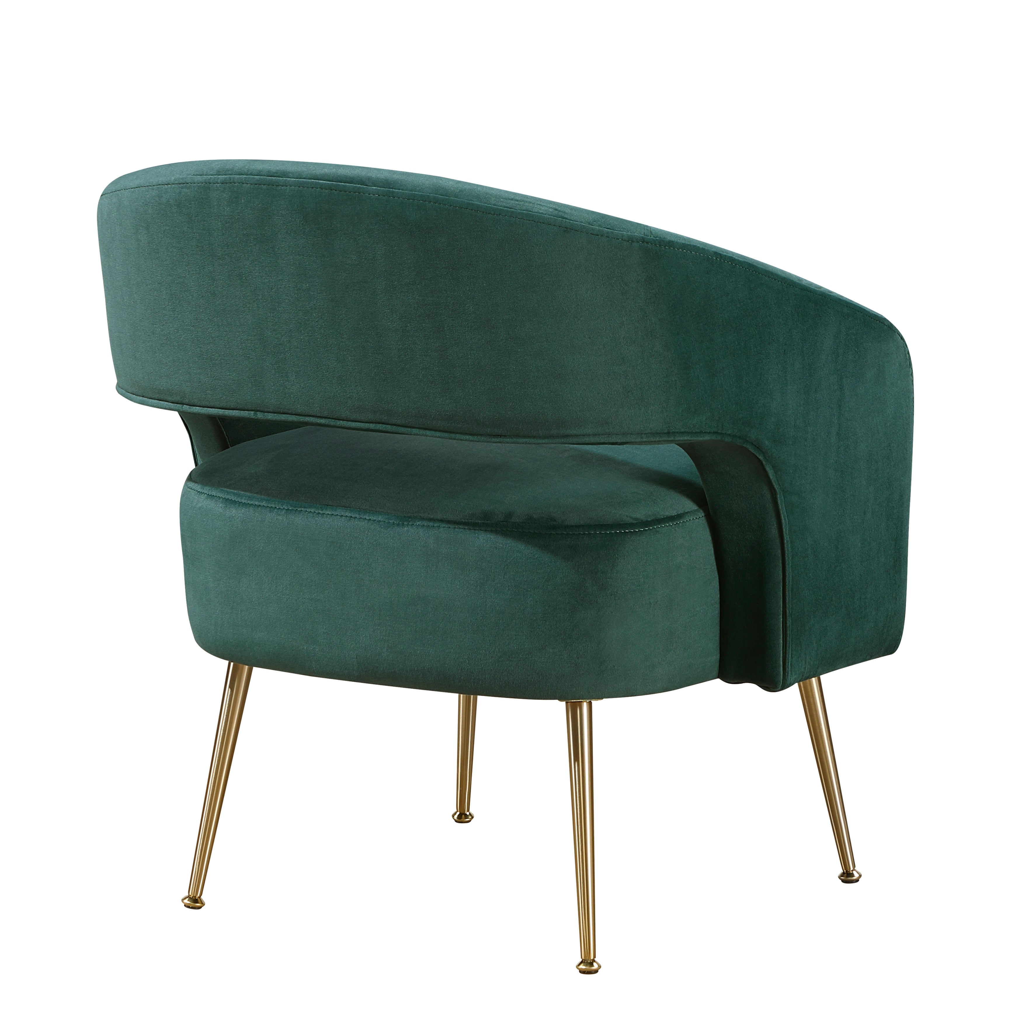 Modern Soft Velvet Accent Chair with Gold Legs