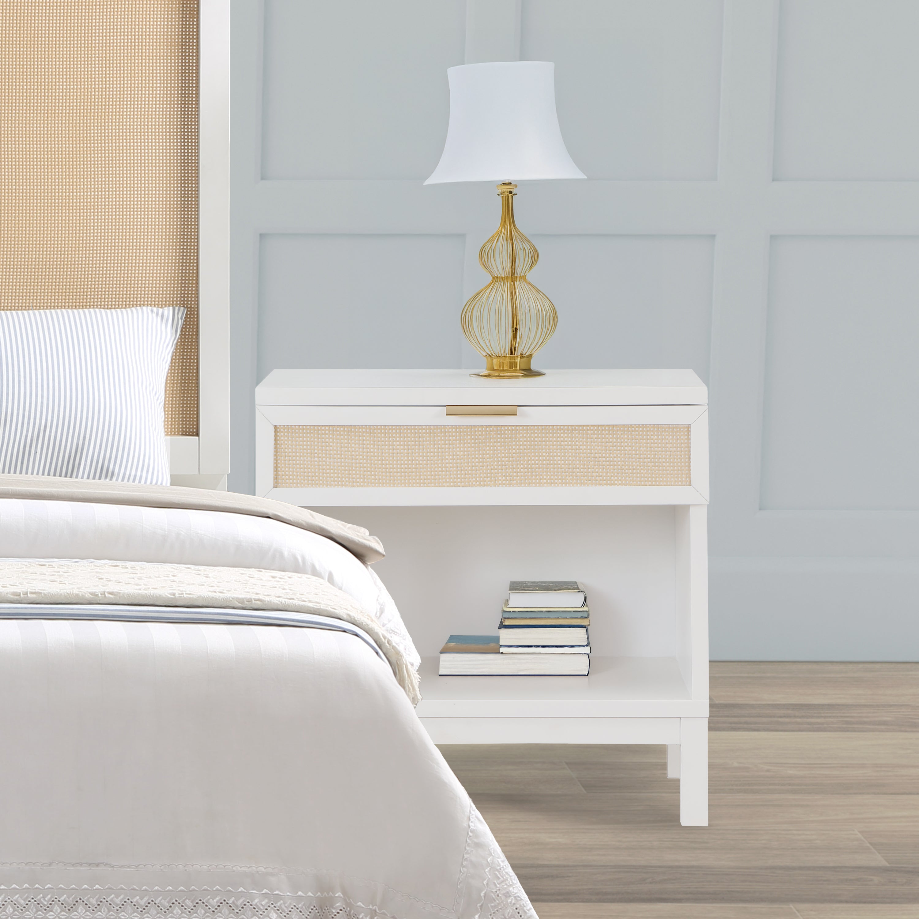 Blake Cane 1-Drawer Nightstand