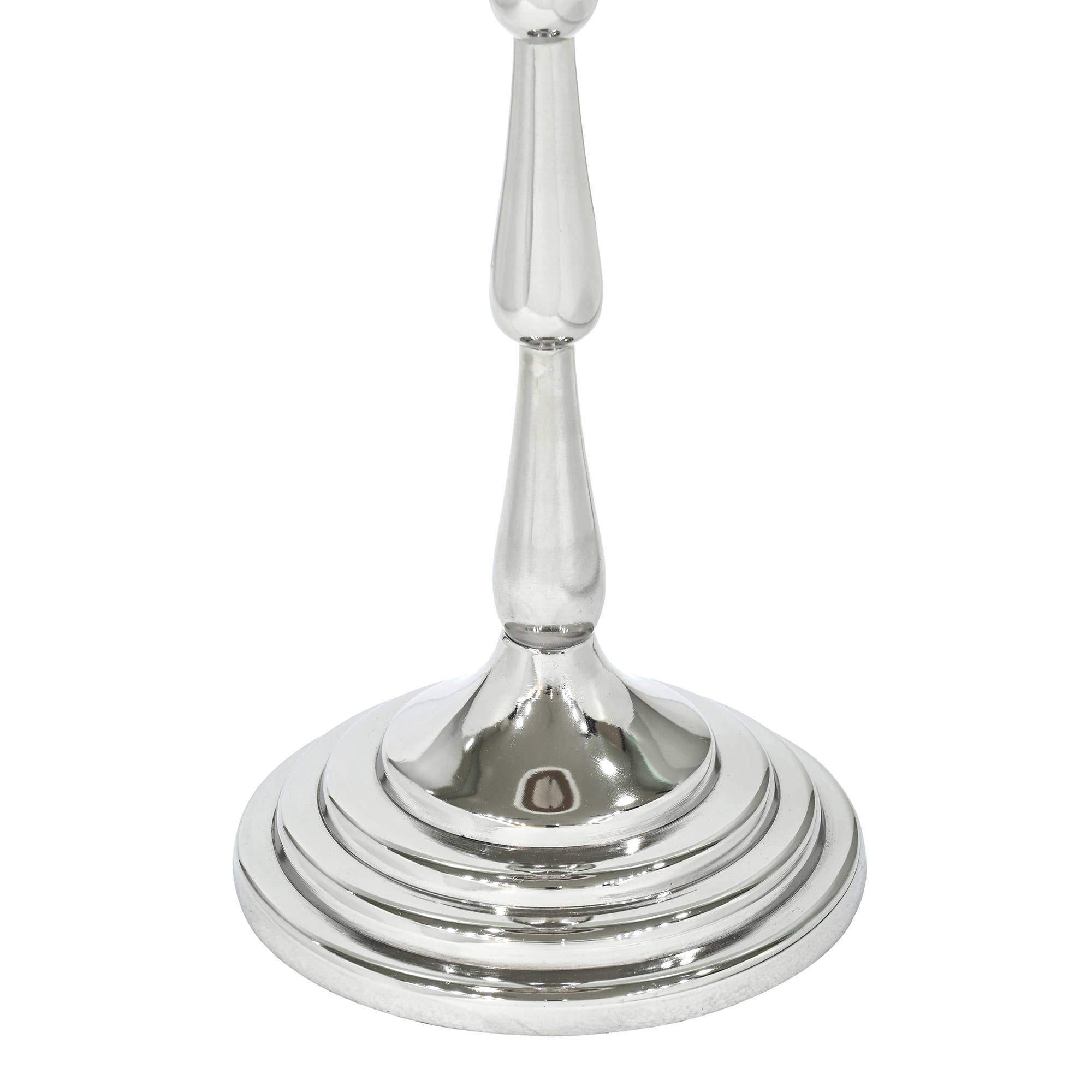 Drink Table with White Marble Top  and Aluminum Base