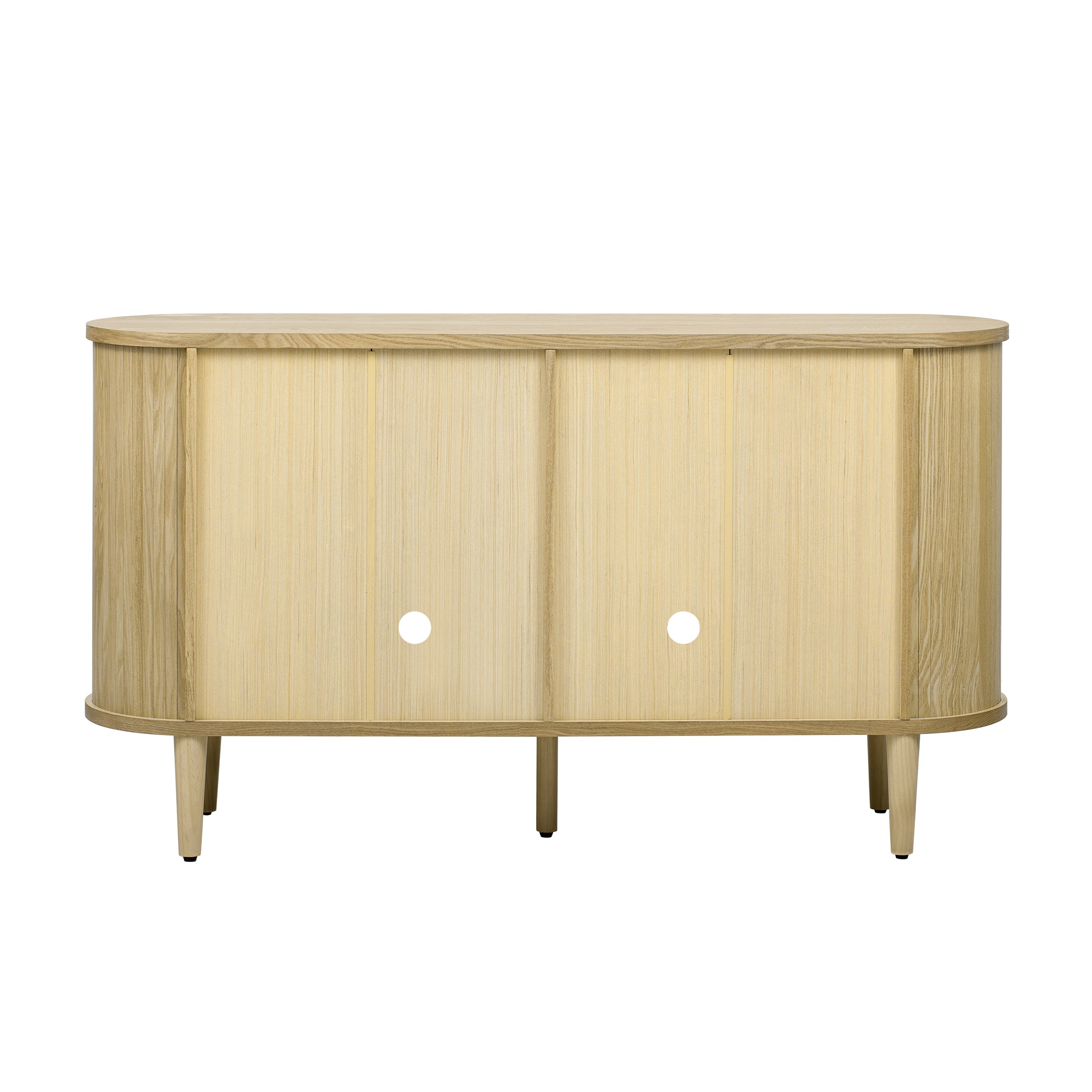 Wood Buffet Cabinet with Glass Doors and Adjustable Shelves