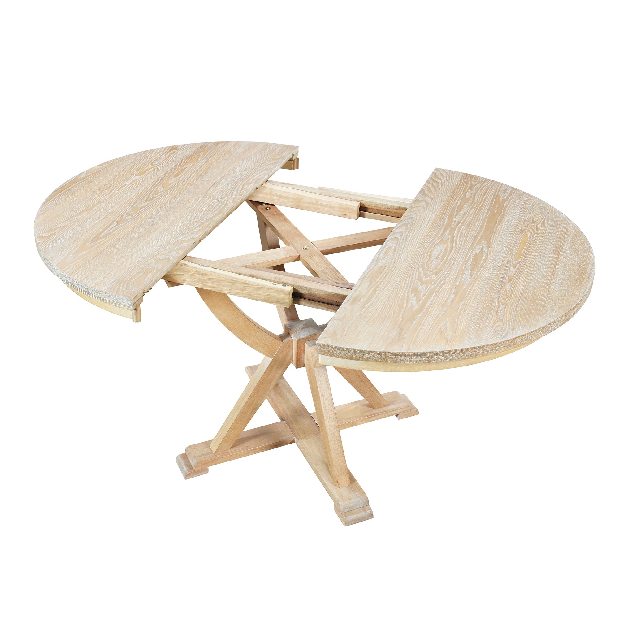 5-Piece Dining Set with Extendable Oval Table and 4 Cross Back Dining Chairs