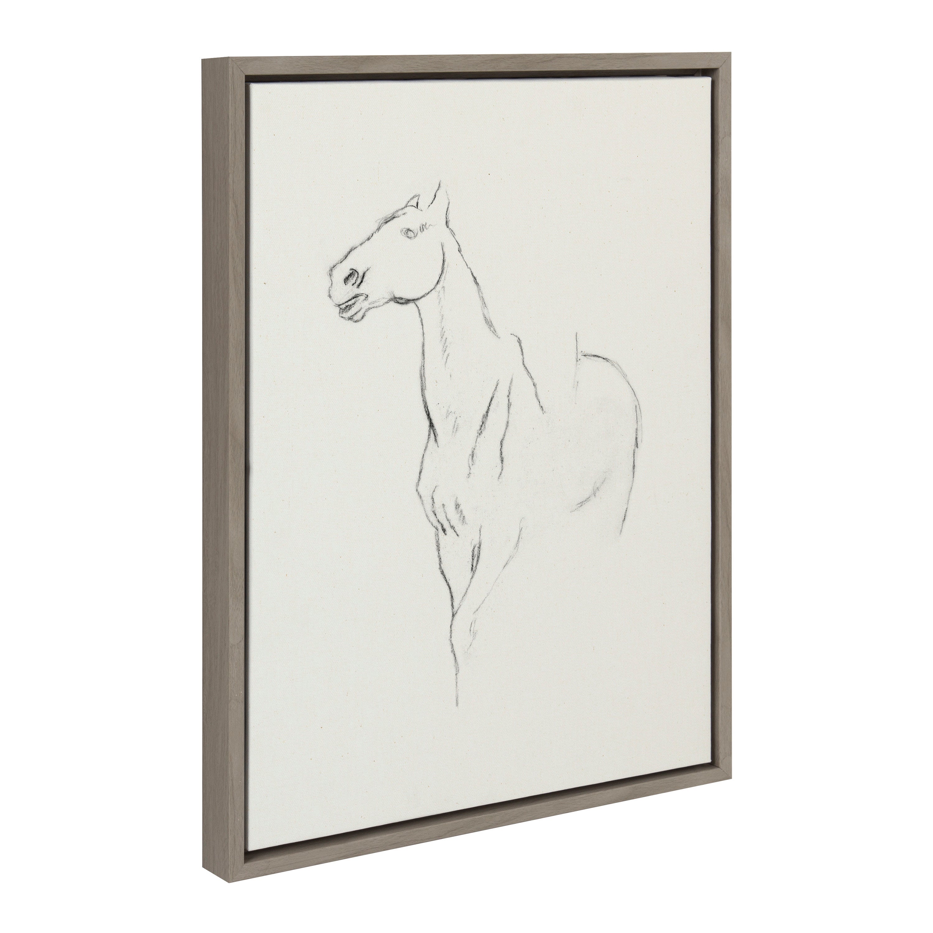 Sylvie Edgar Degas Horse Turned Three Quarters 1880 BW Framed Canvas by The Art Institute of Chicago