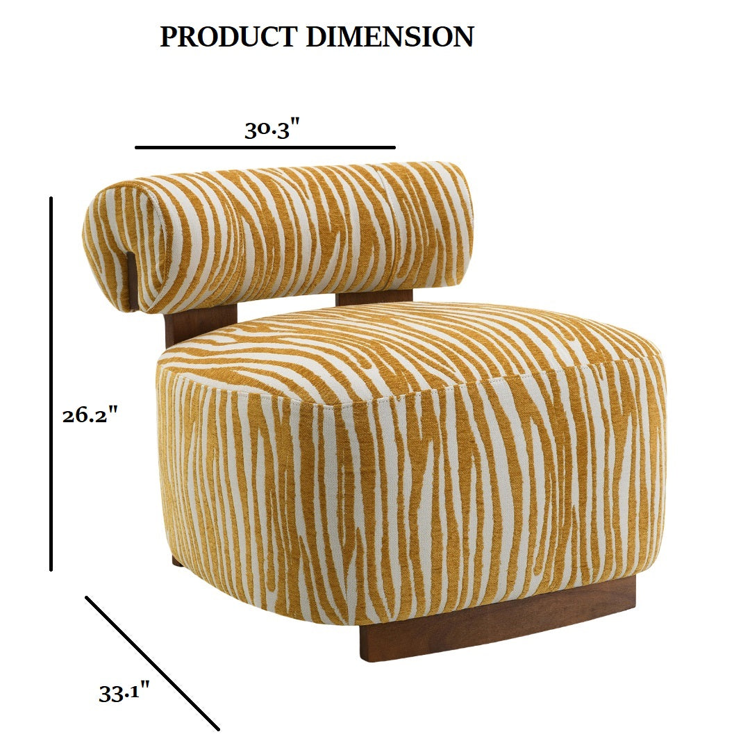 Avril Modern Zebra Stripe Accent Chair