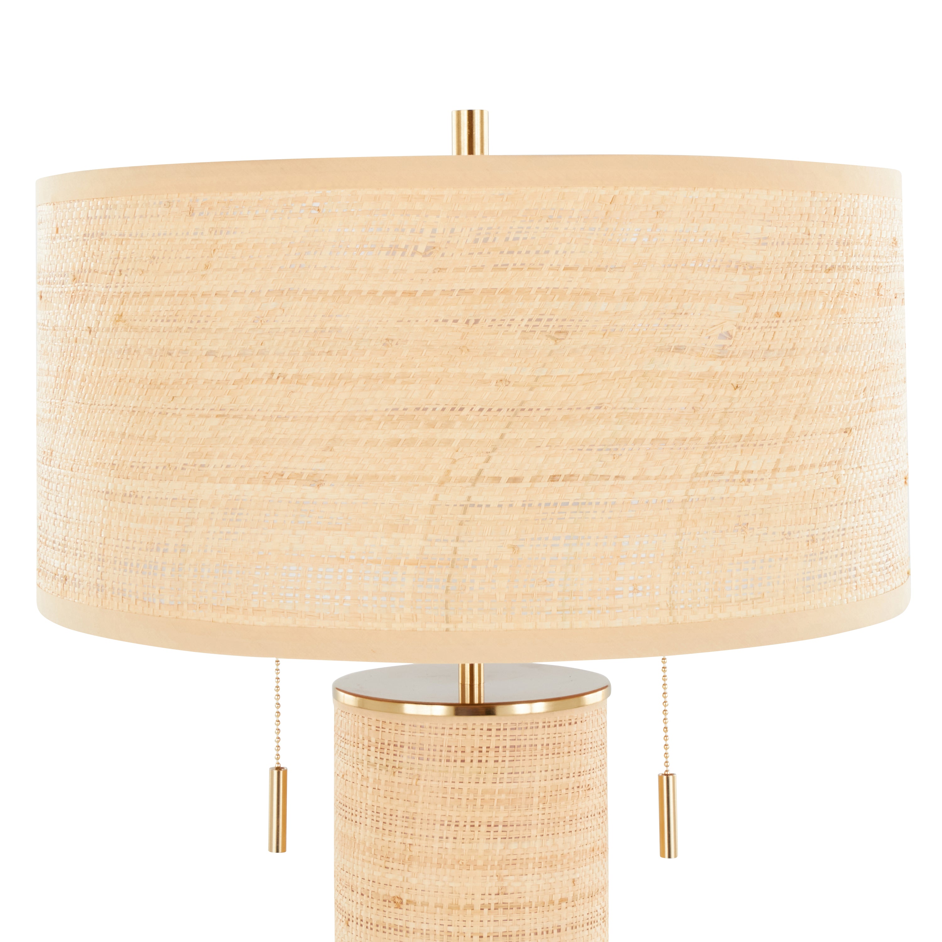 Bellavue 29" Rattan Table Lamp with Cylinder Shade and Pull Chain Switch
