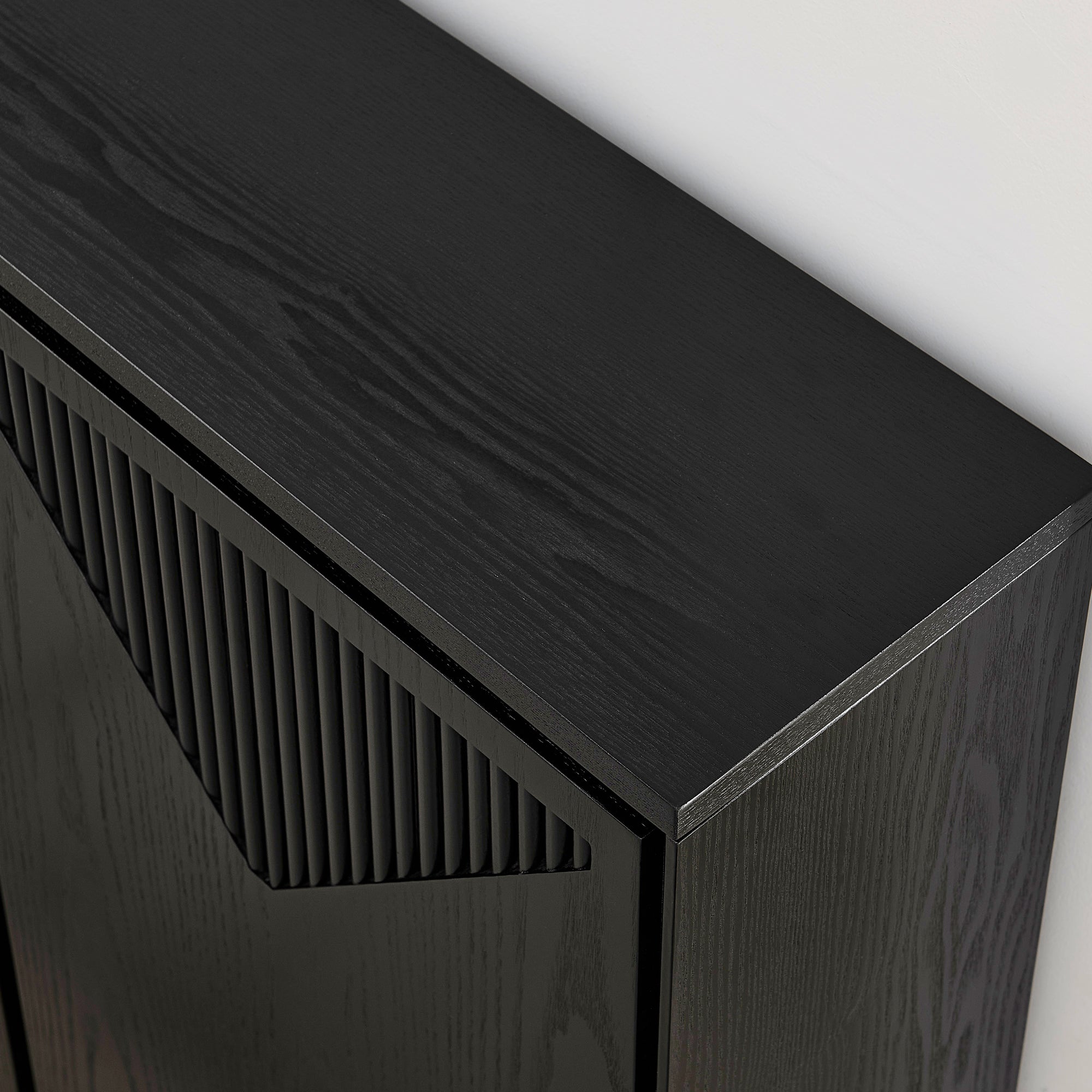 Mid Century Modern V-Shape Narrow Storage Cabinet