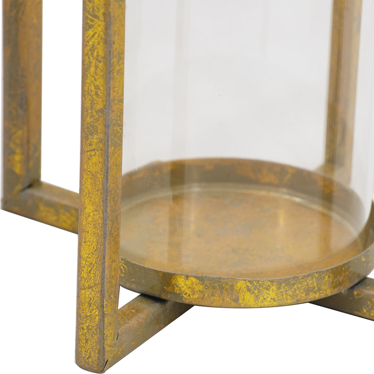 Open Face Gold Candleholder Lanterns, Set of 3