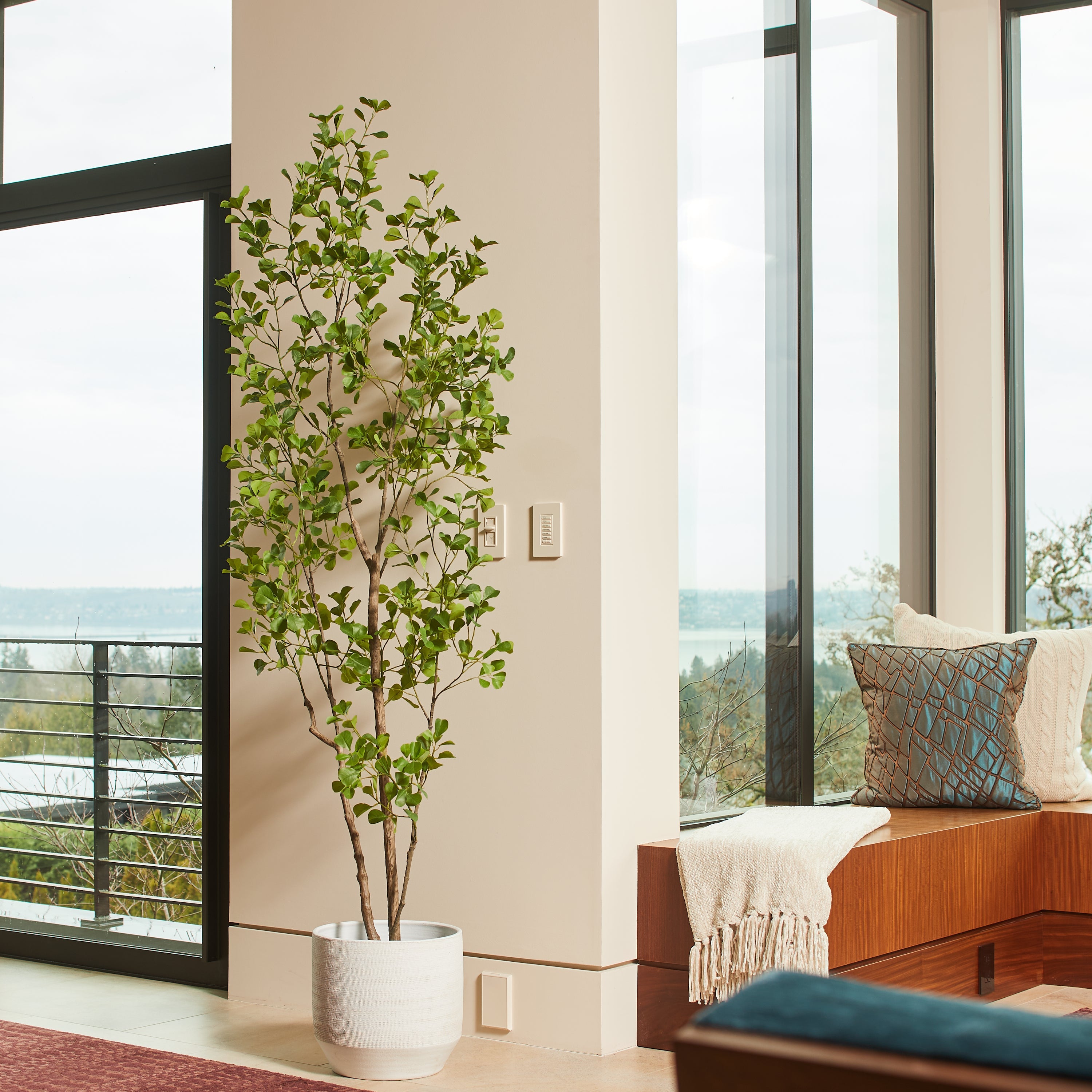 Faux Heart Leaf Ficus Tree, 7 ft