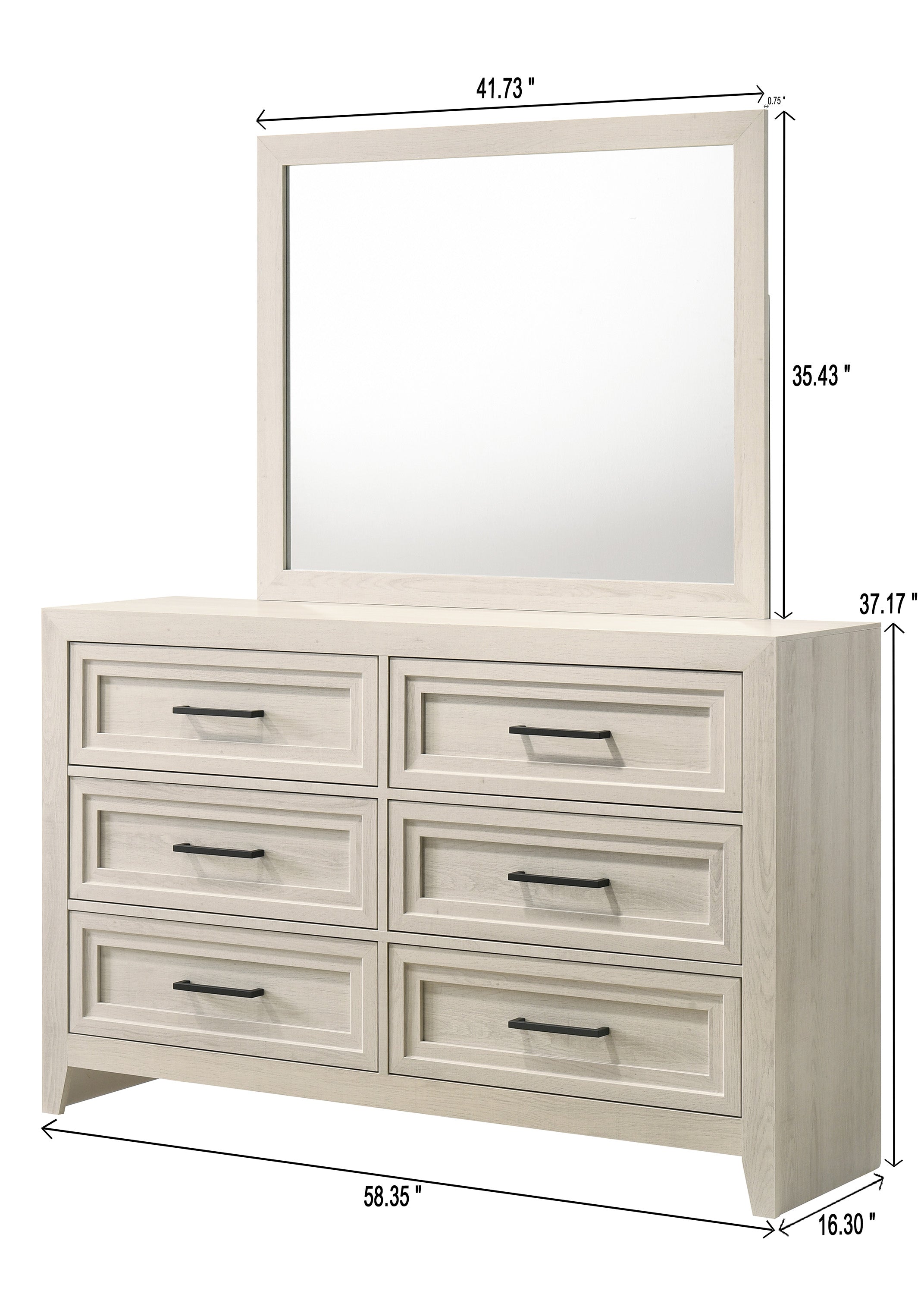 Havenwood Geometric Design Contemporary 6-Drawer Dresser