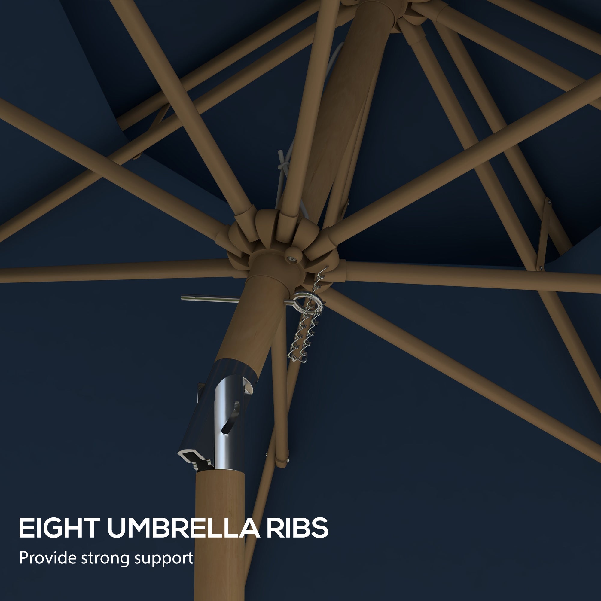 9' Double Top Ruffled Patio Umbrella with Push Button Tilt and Crank