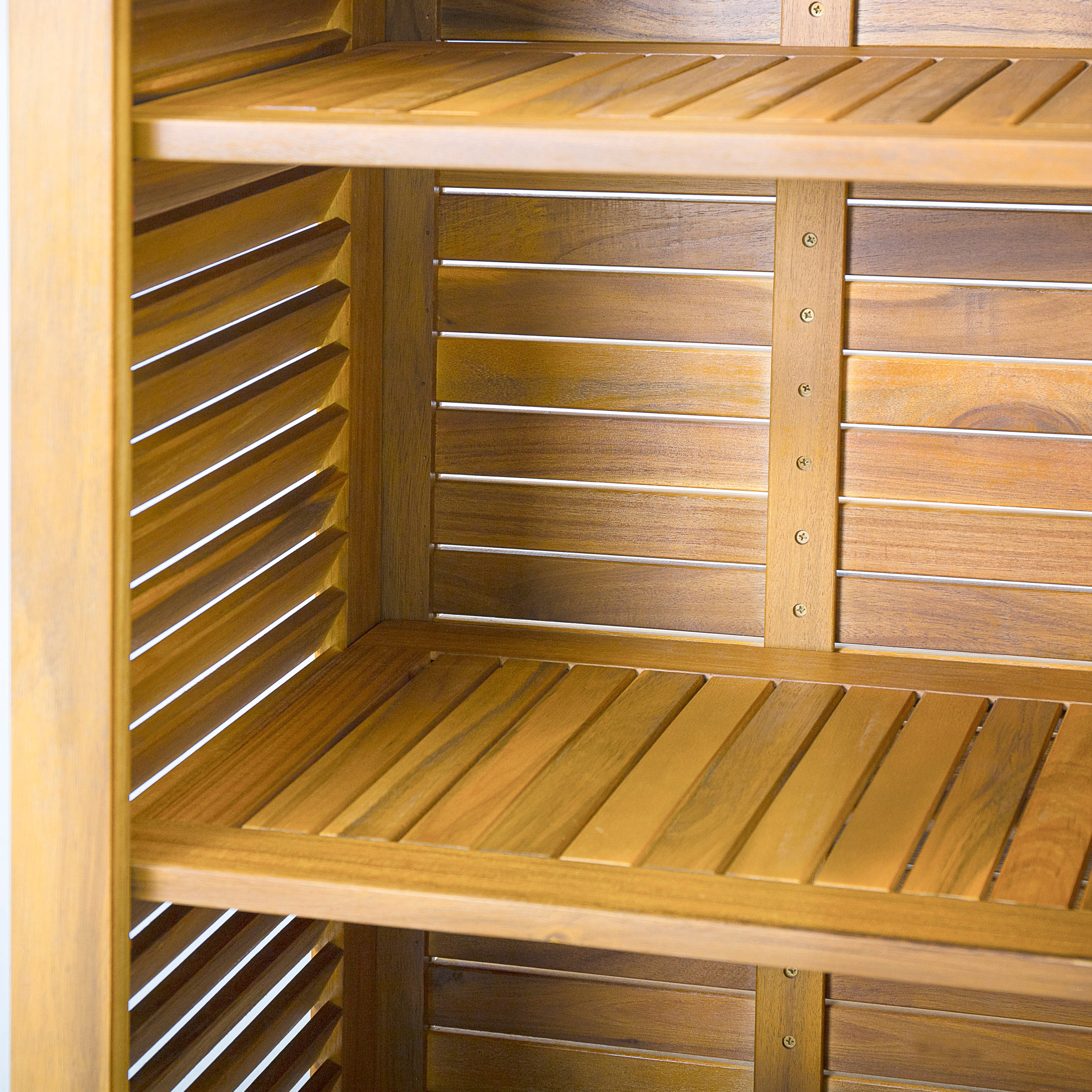Outdoor Acacia Wood Cabinet with Doors and Shelves