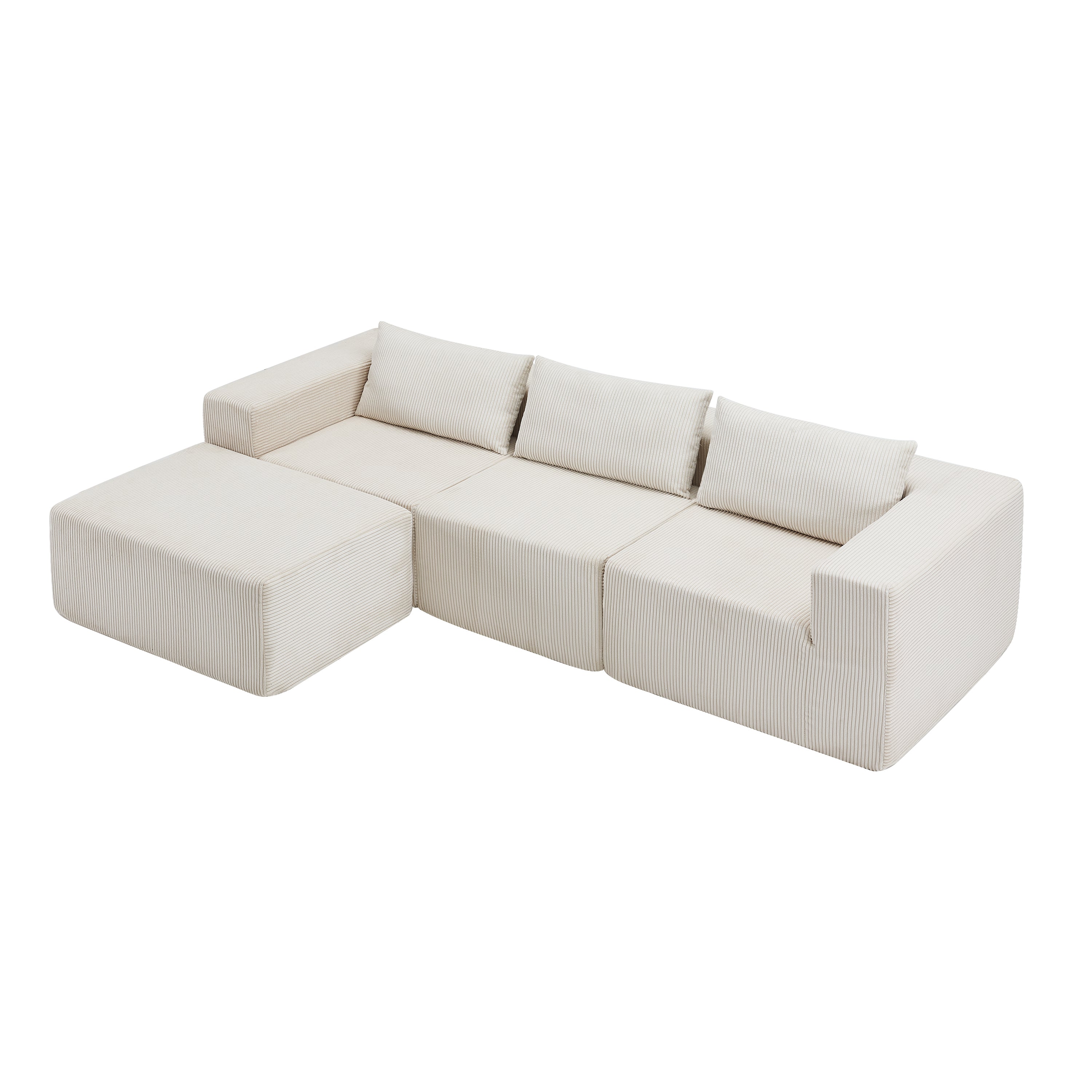 107" Compressed Sectional Sofa
