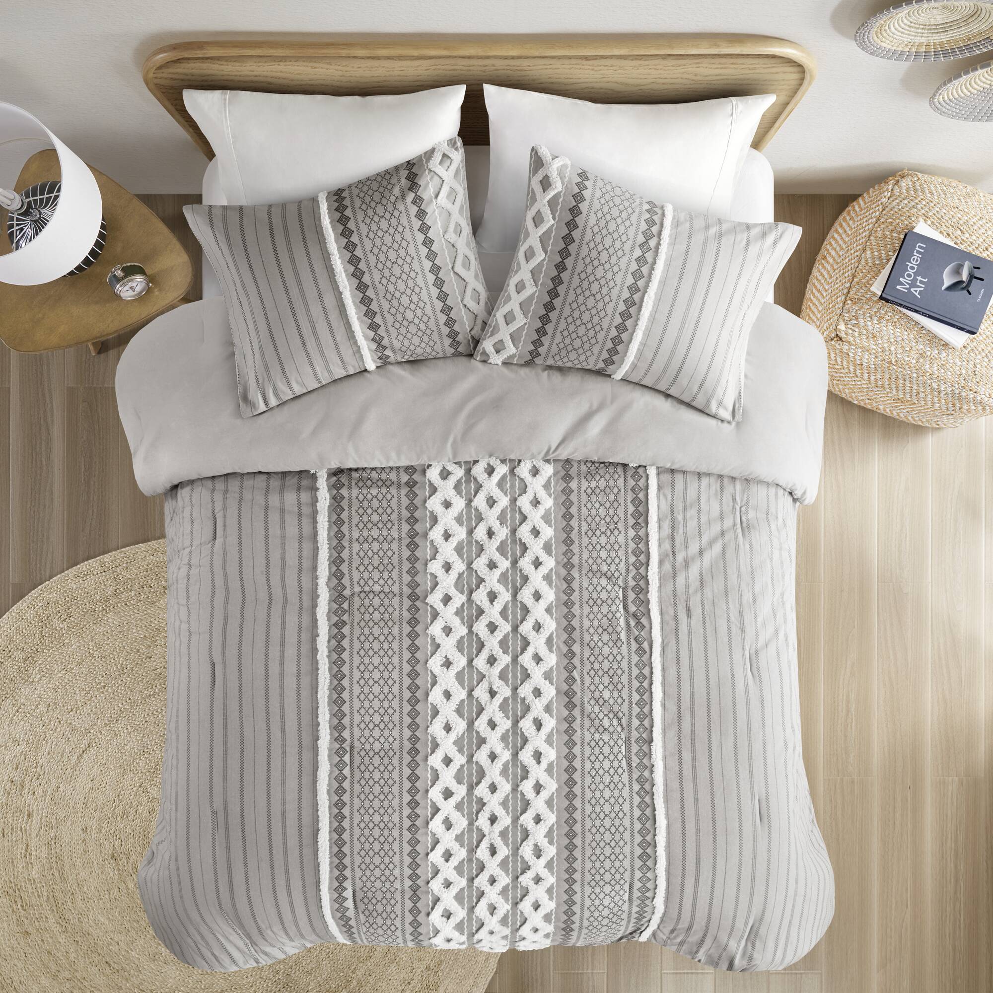 Imani Cotton Printed Comforter Set with Chenille