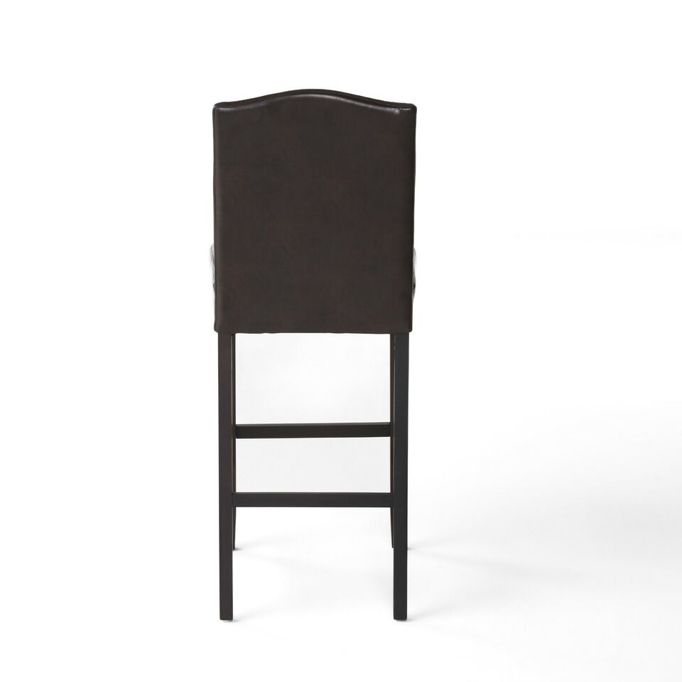 Upholstered Counter Stools with Rubberwood Legs