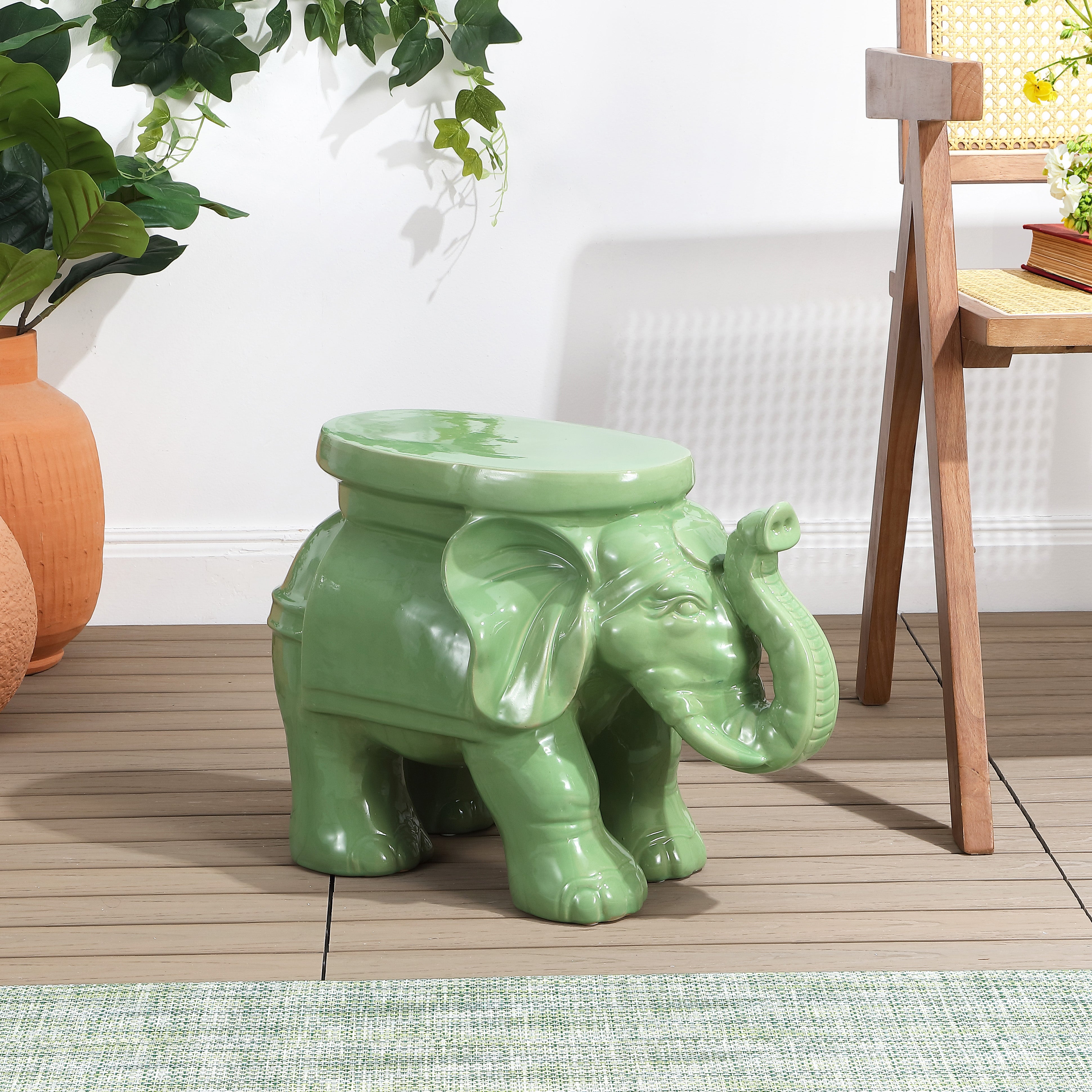 Elephant Ceramic Garden Stool