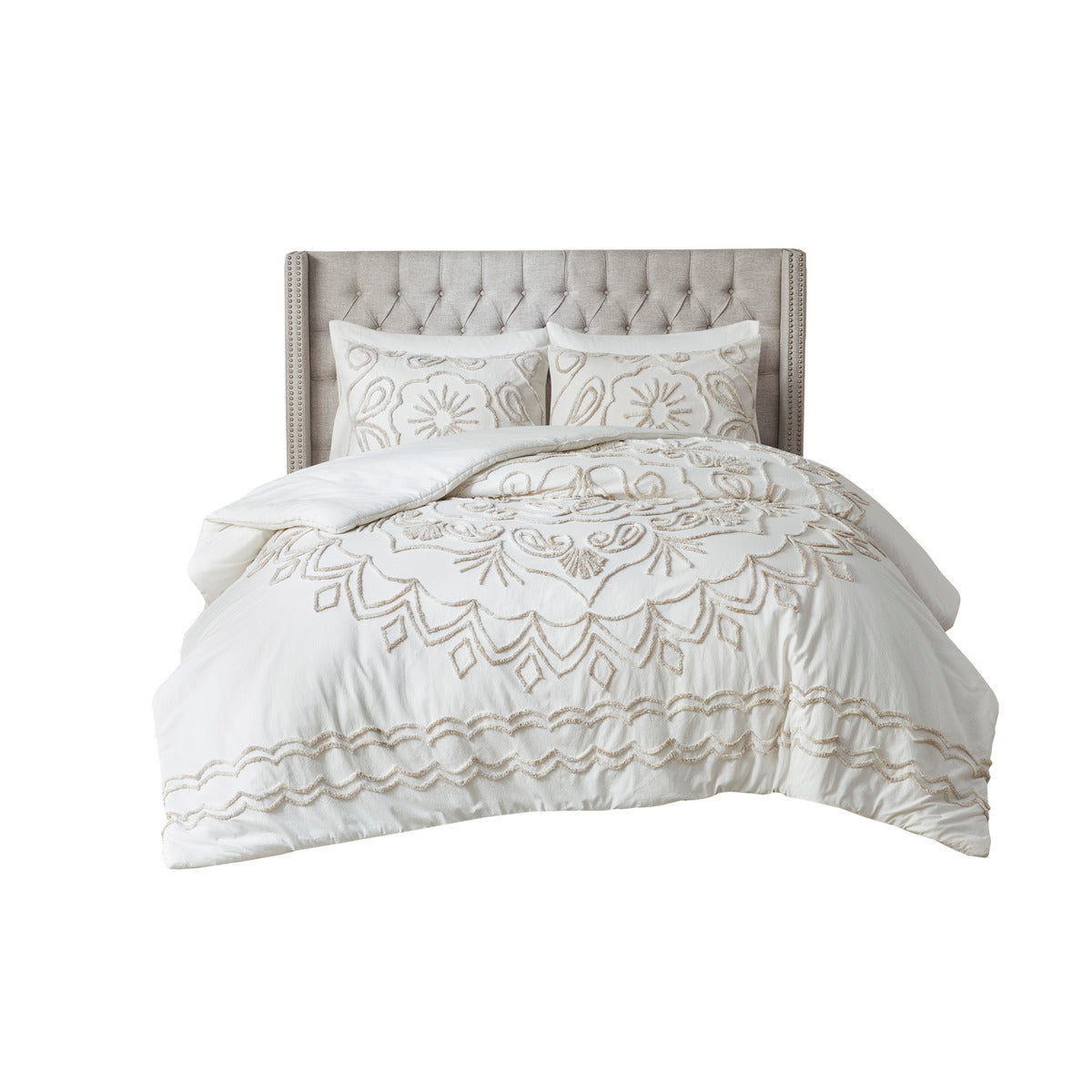 Violette 3-Piece Tufted Cotton Chenille Comforter Set
