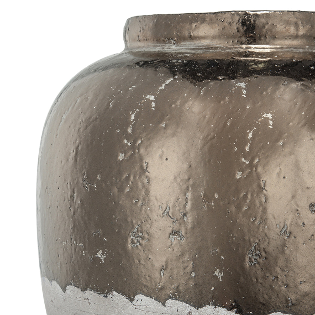 16" Round Sienna Brown Ceramic Accent Vase