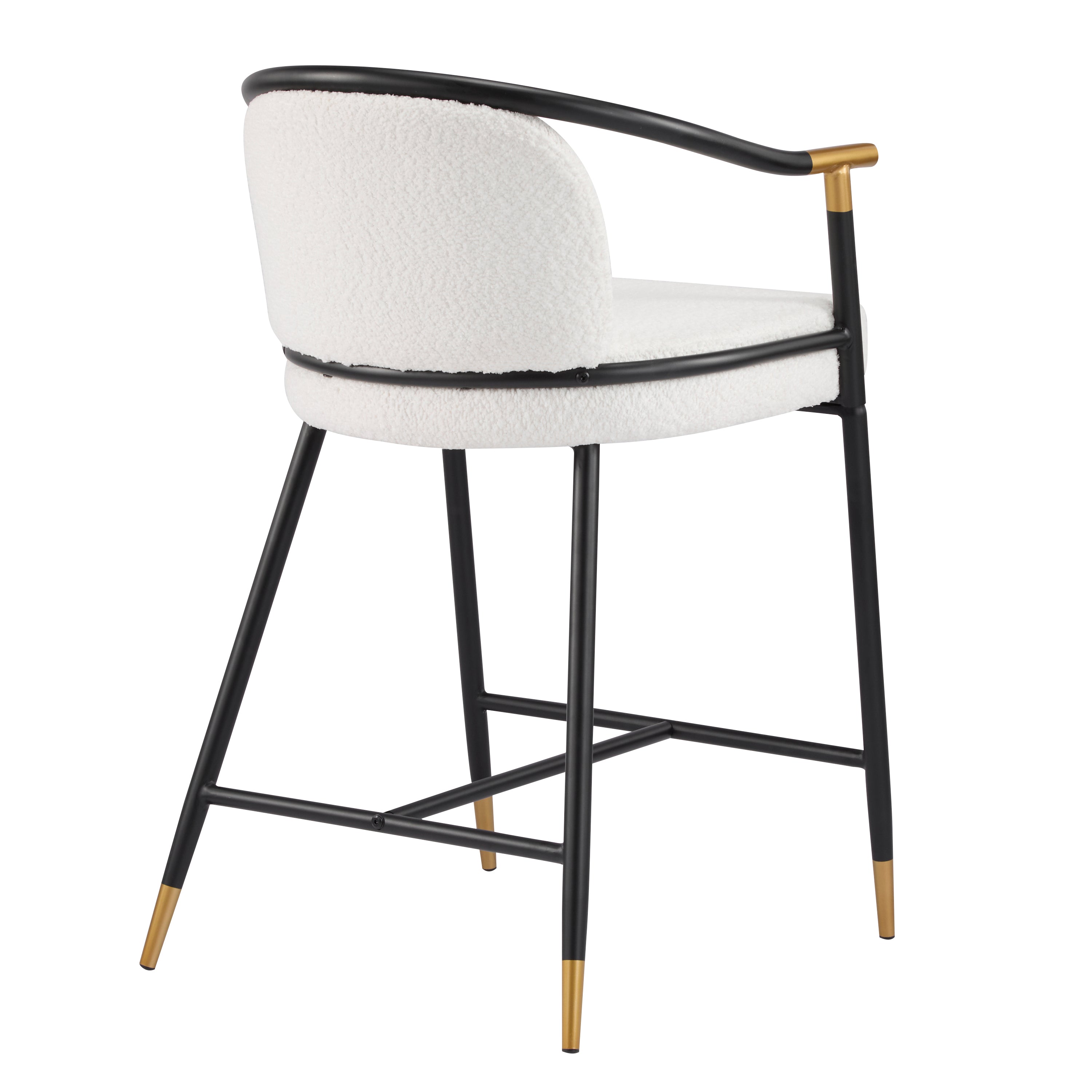 Hawthorn Upholstered Counter Stool with Metal Frame, Set of 2