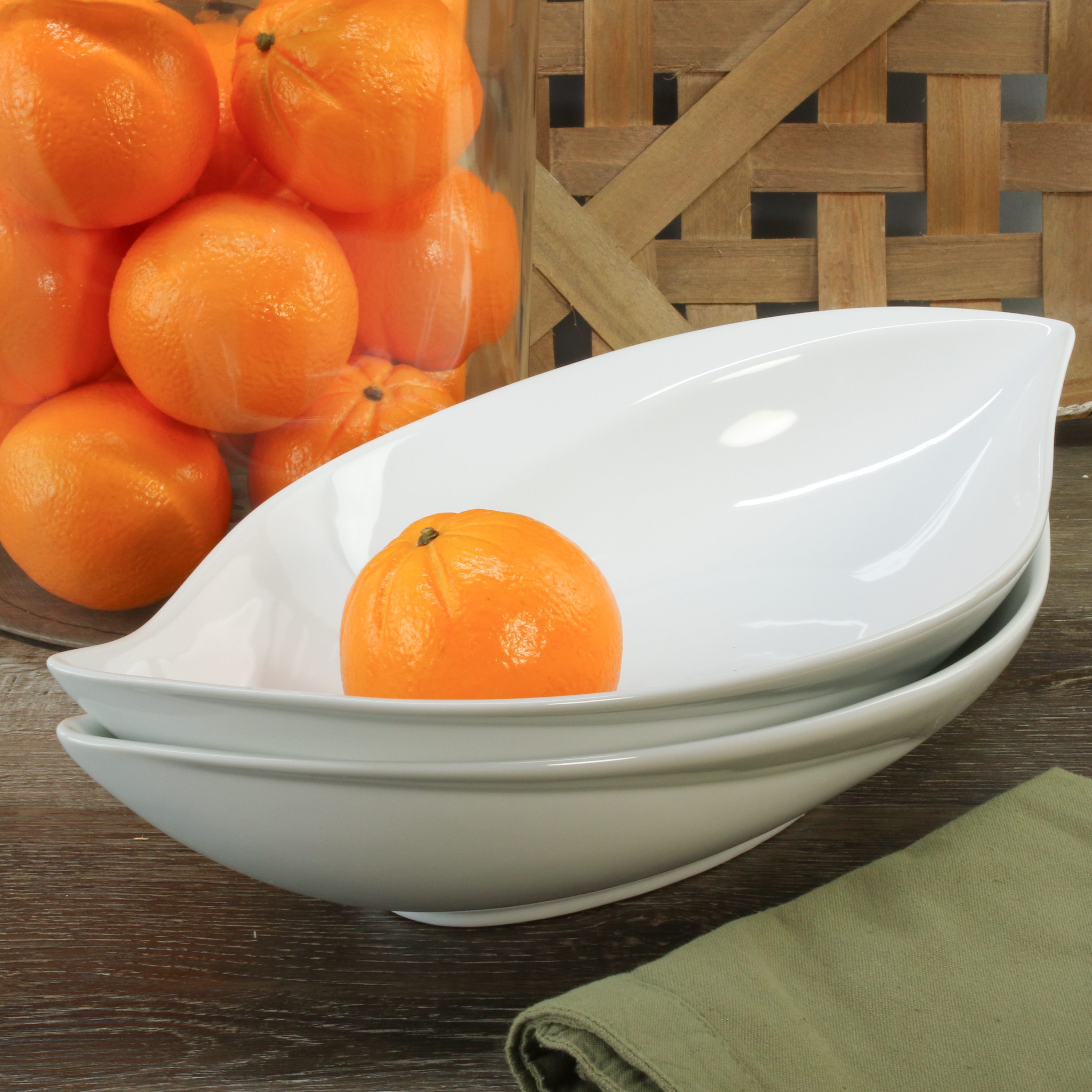 16" Leaf Bowls, Set of 2