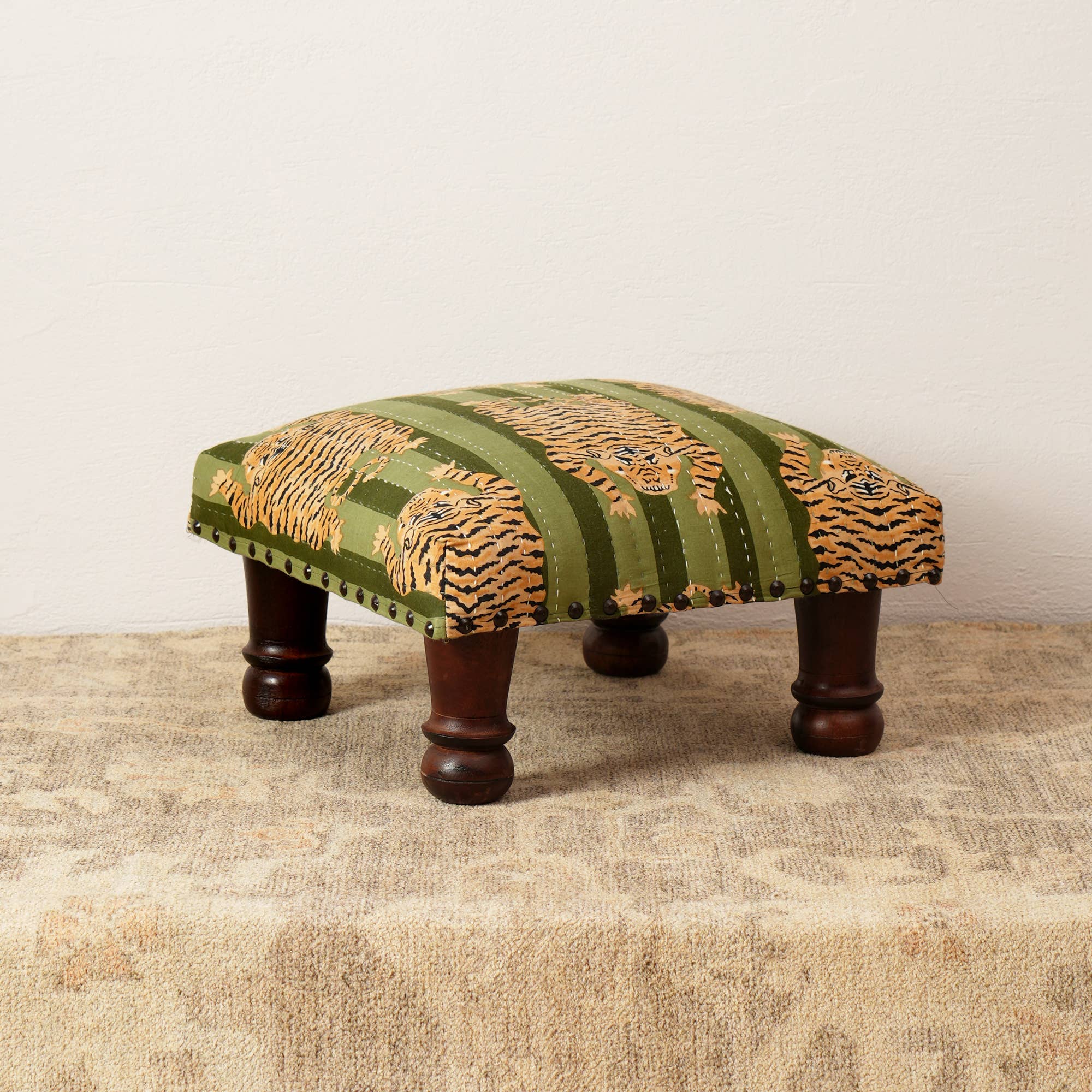 Embroidered Multicolor Foot Stool/Ottoman