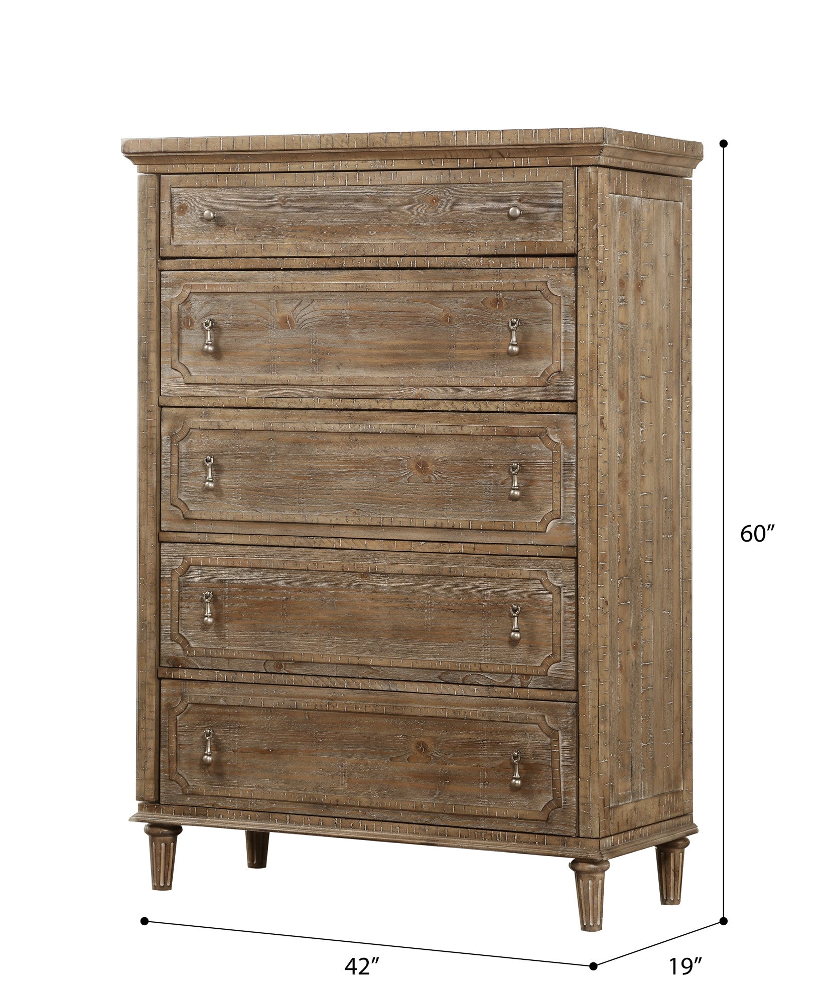 Changeme Solid Wood Chest with 5 Drawers