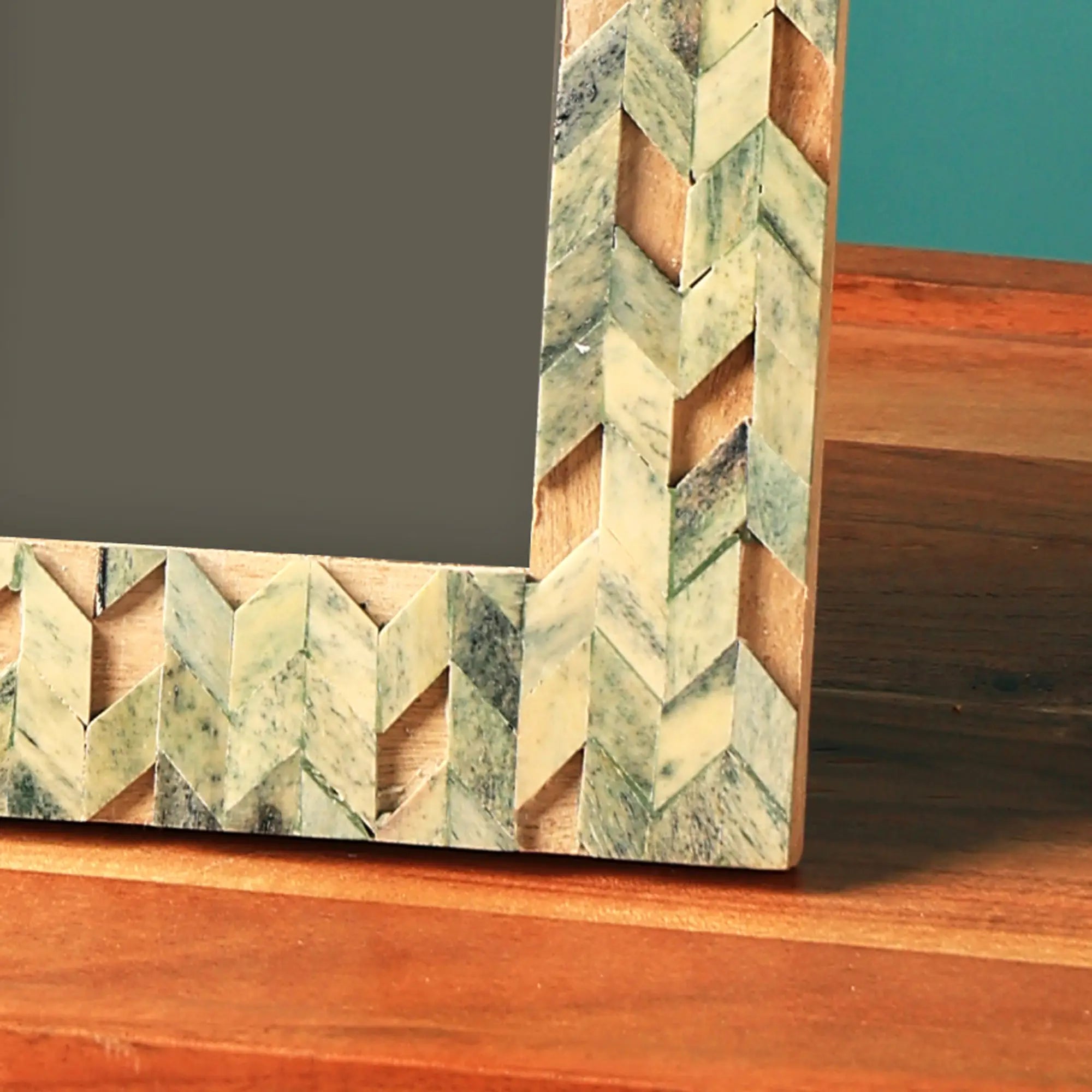 Bone Chevron Chips Overlay Frame