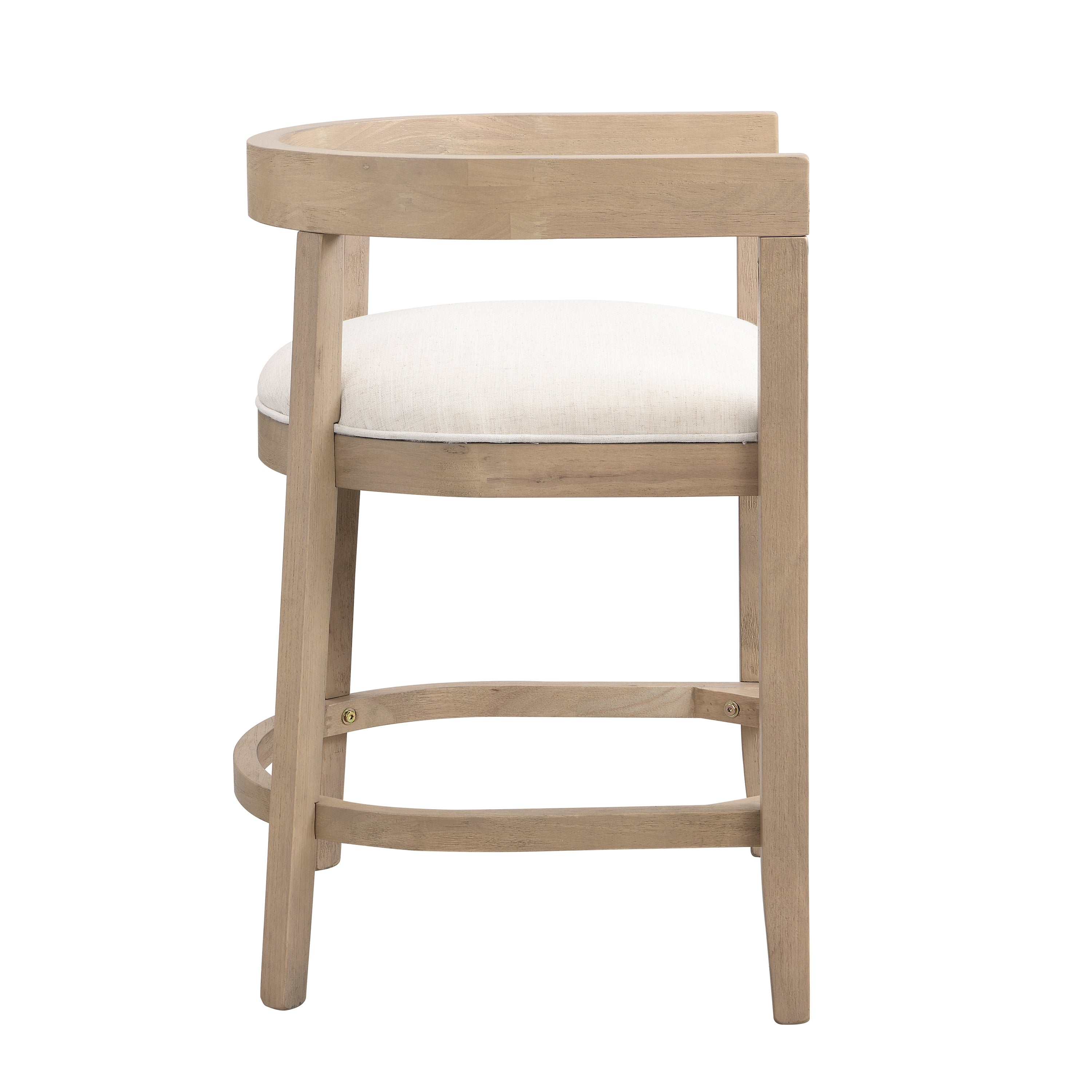 Modern Rubberwood Counter Stool Set with Upholstered Seats