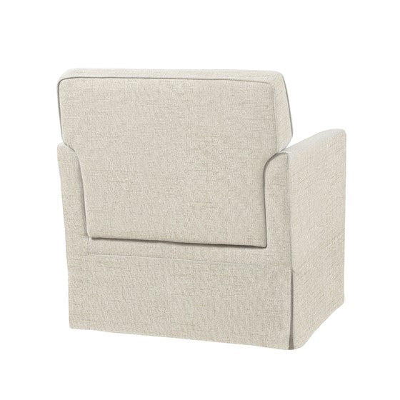 Upholstered Accent Chair with Skirted Base and Wood Frame