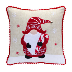 Embroidered Gnome and Nordic Snowflake Pillow, Set of 2