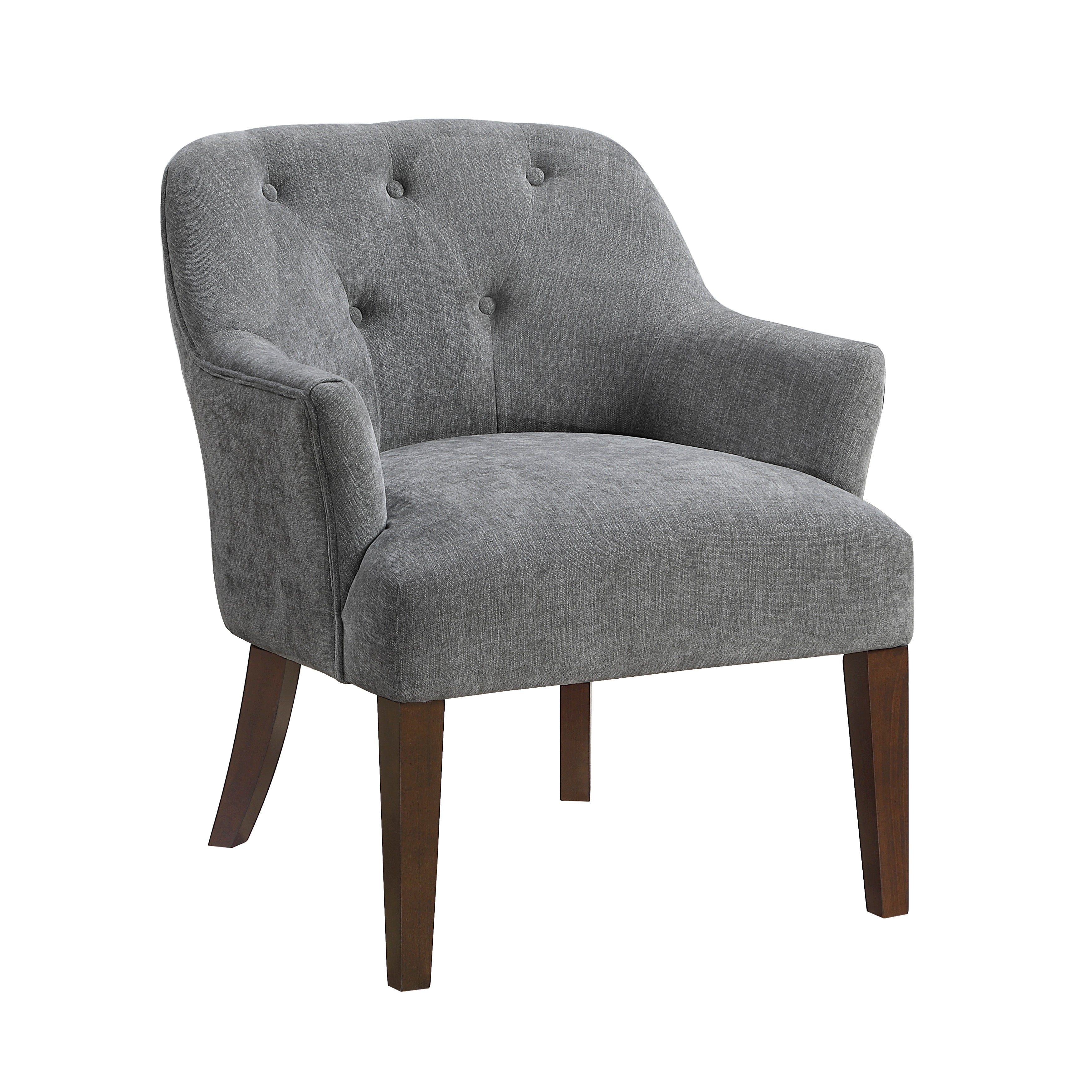 Modern Tufted Back Accent Chair with Wood Legs