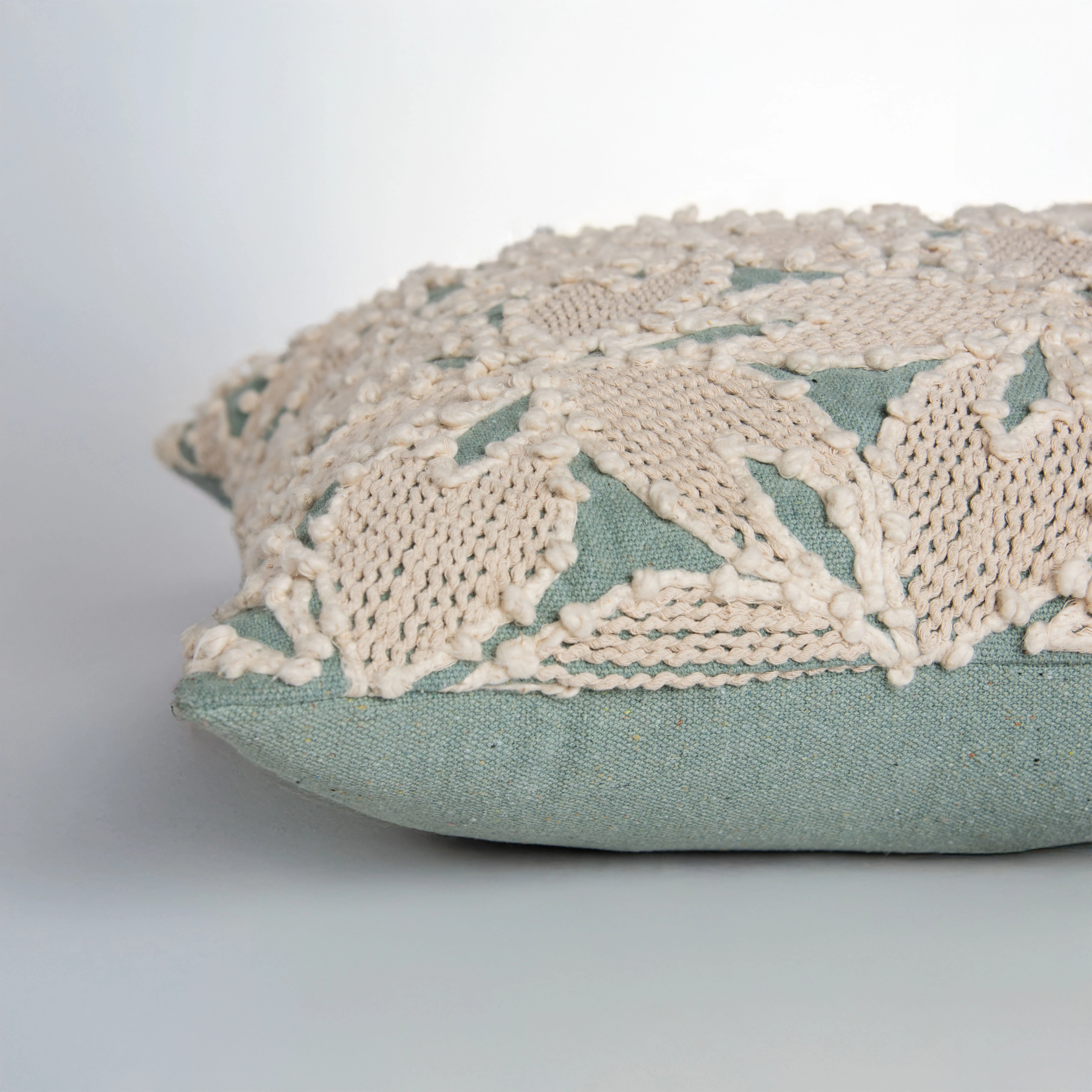 Embroidered Botanical Cotton Decorative Throw Pillow