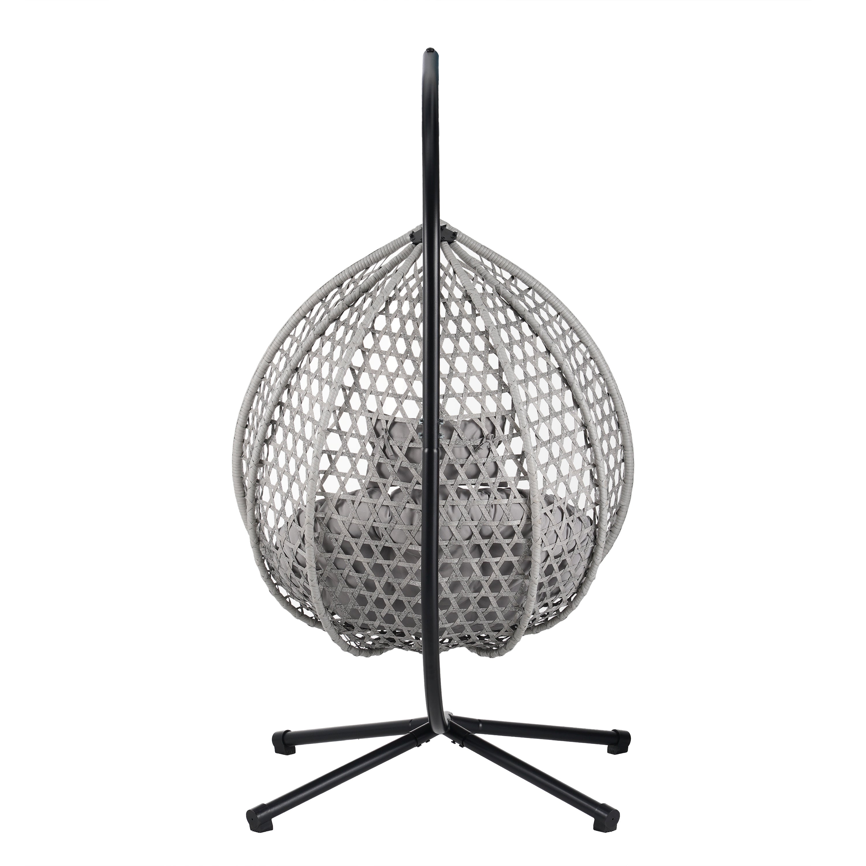 Hanging Swinging Egg Chair with Rattan Weaving, Base Included