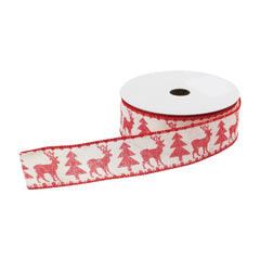 2.5" Deer and Tree Pattern Polyester Ribbon (Set of 2)