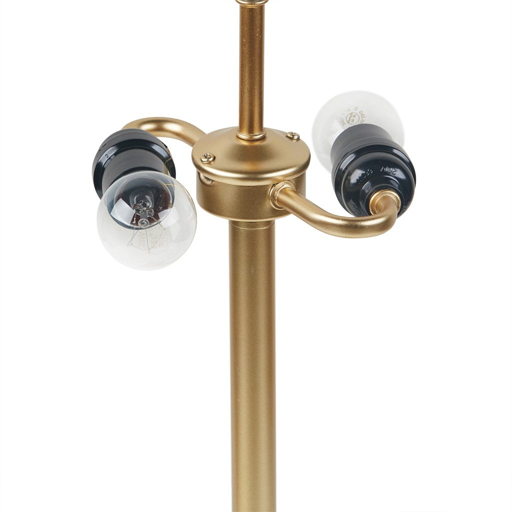 2-Light Table Lamp with Dome Shaped Shade and Metal Frame