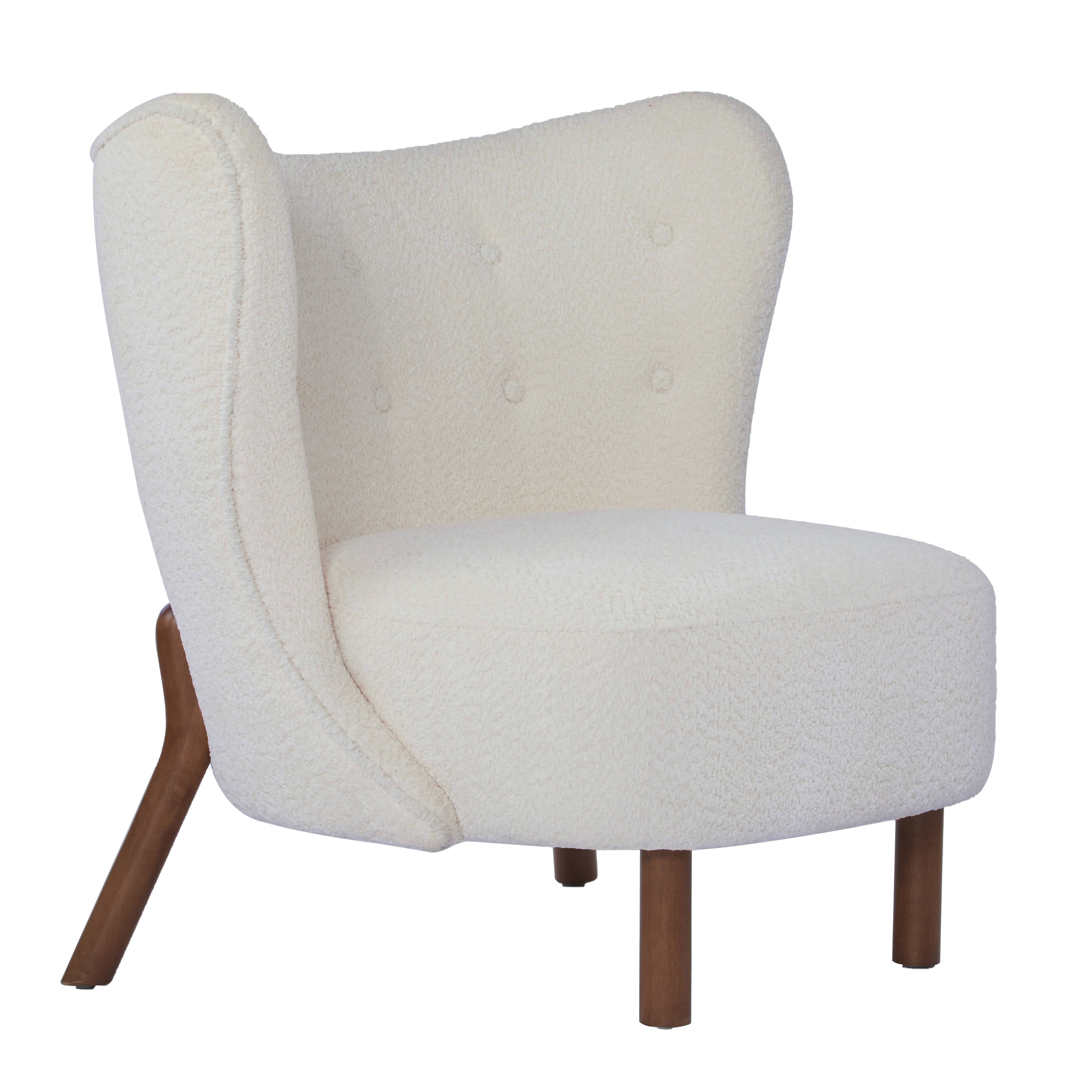 Bella Upholstered Wingback Armless Accent Chair - Thumbnail 5
