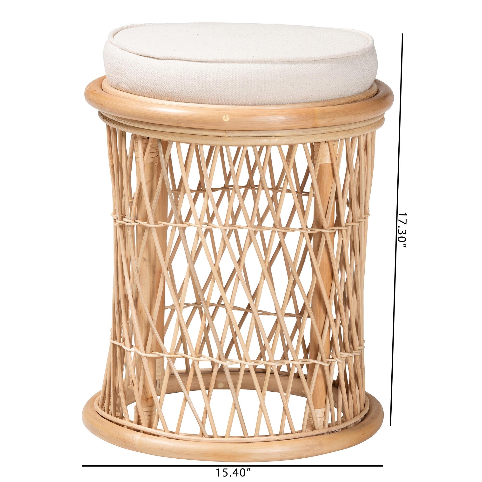 Ivy Rattan Ottoman Footstool