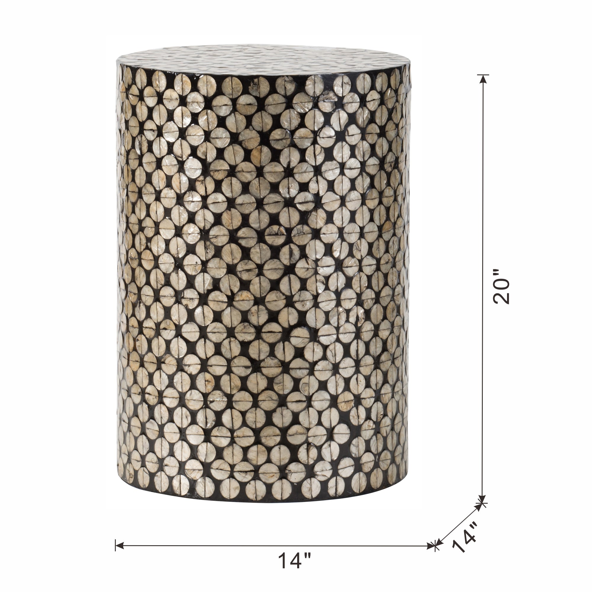 Cylindrical Capiz Side Table