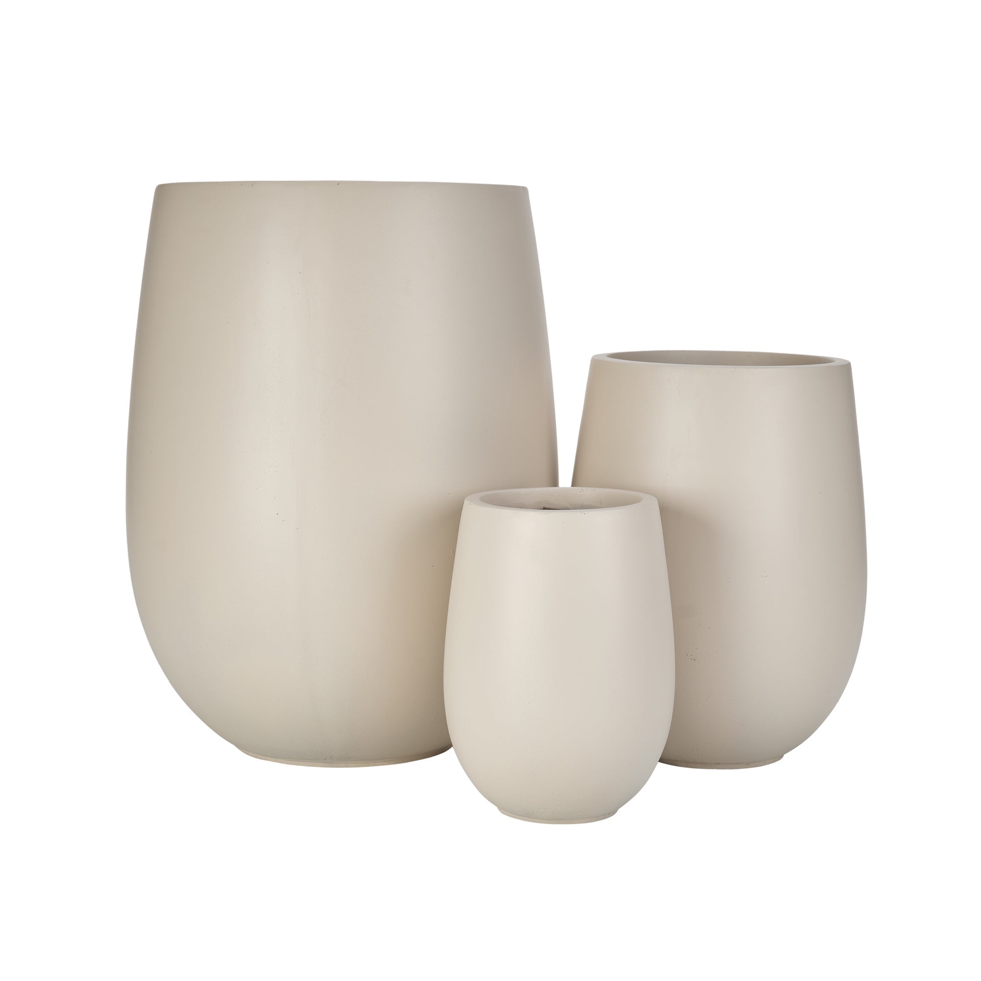 Egg Shaped Lightweight Outdoor Planter, Set of 3