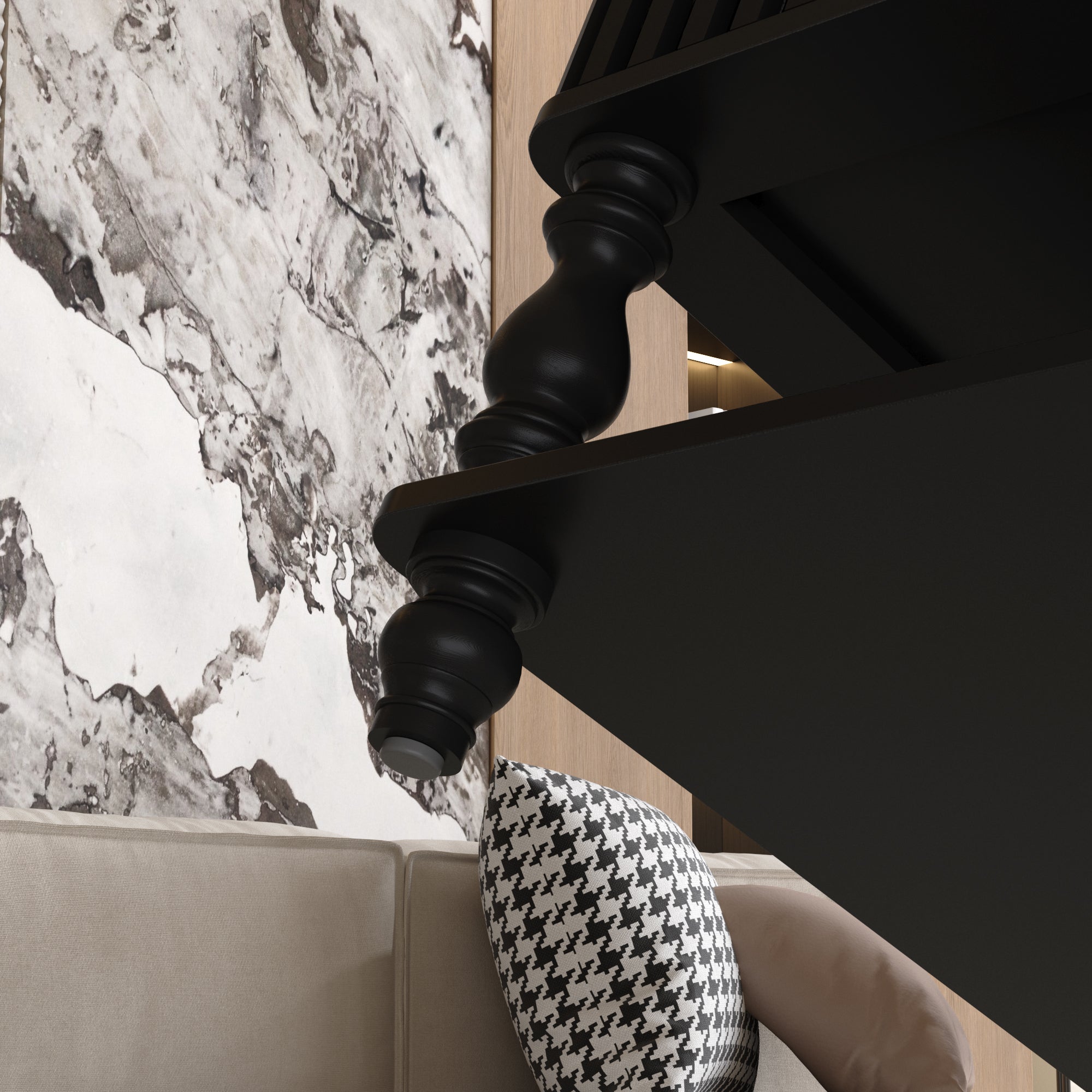 Square Fluted Lift-Top Coffee Table with Hidden & Open Storage