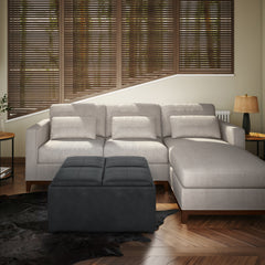 Synergy Square Multi-functional Ottoman with Tufted Top