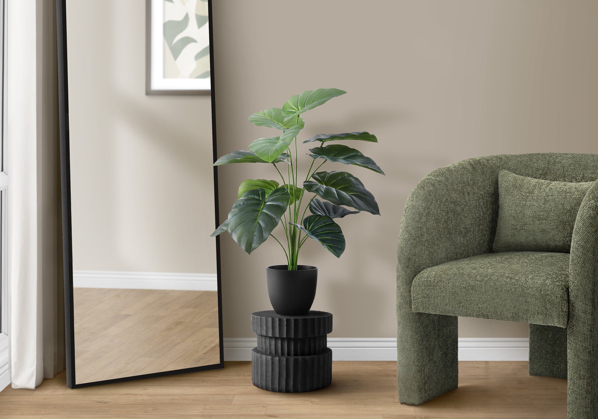 24" Faux Potted Alocasia