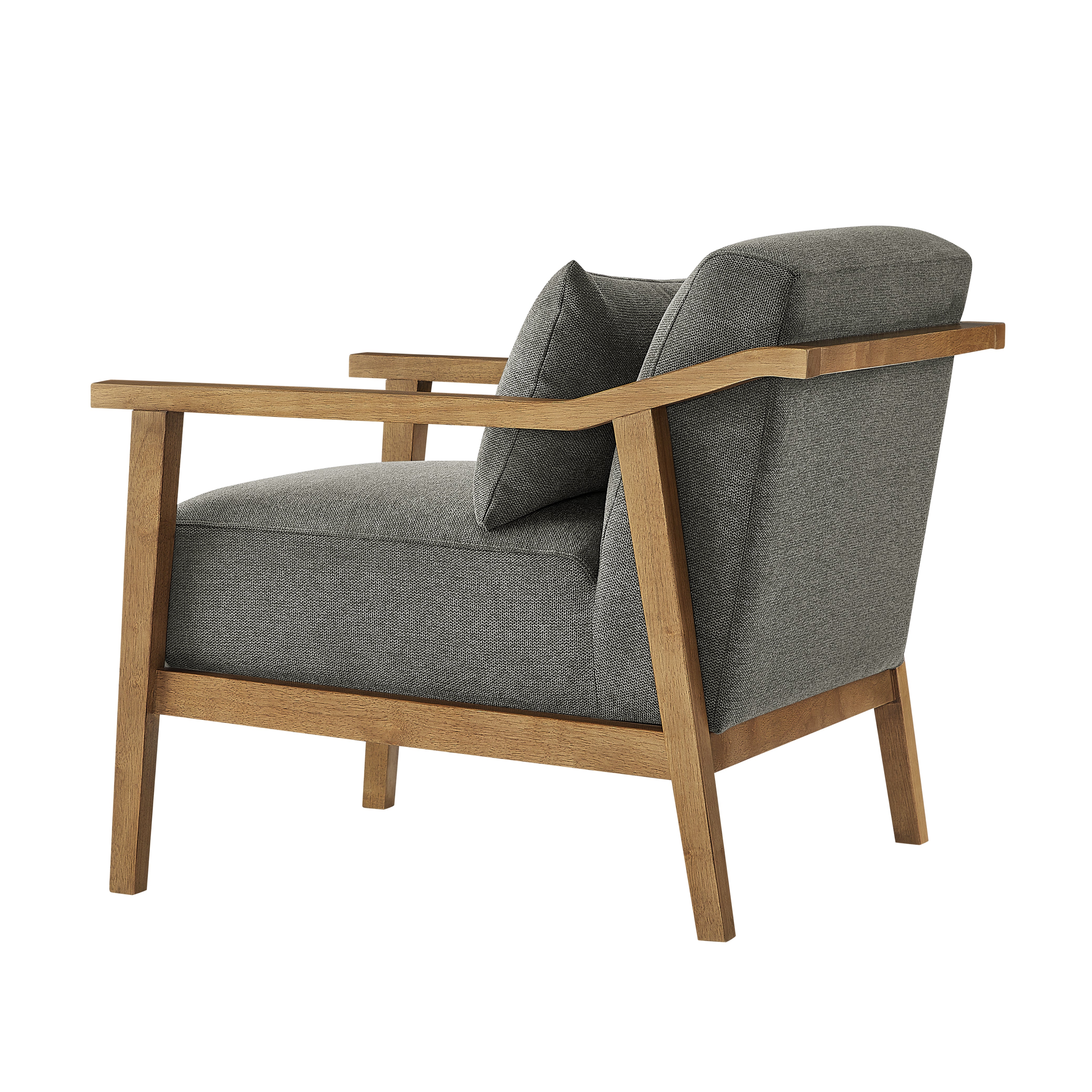 Reagan Wood Arm Accent Chair with Lumbar Pillow